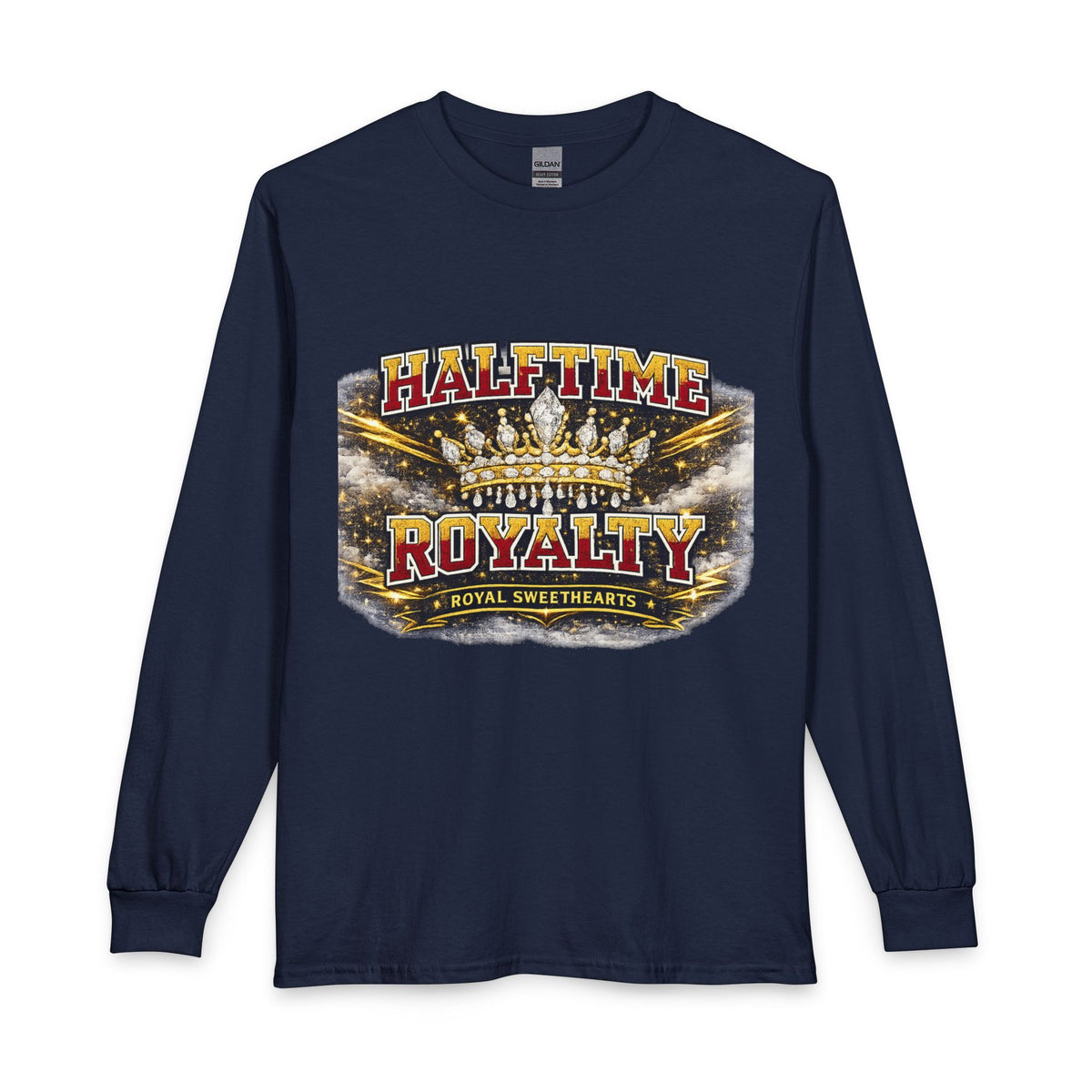 Halftime Royalty Long Sleeve Tee — ‘Halftime Royalty’ Crown Graphic Sports Fan Shirt