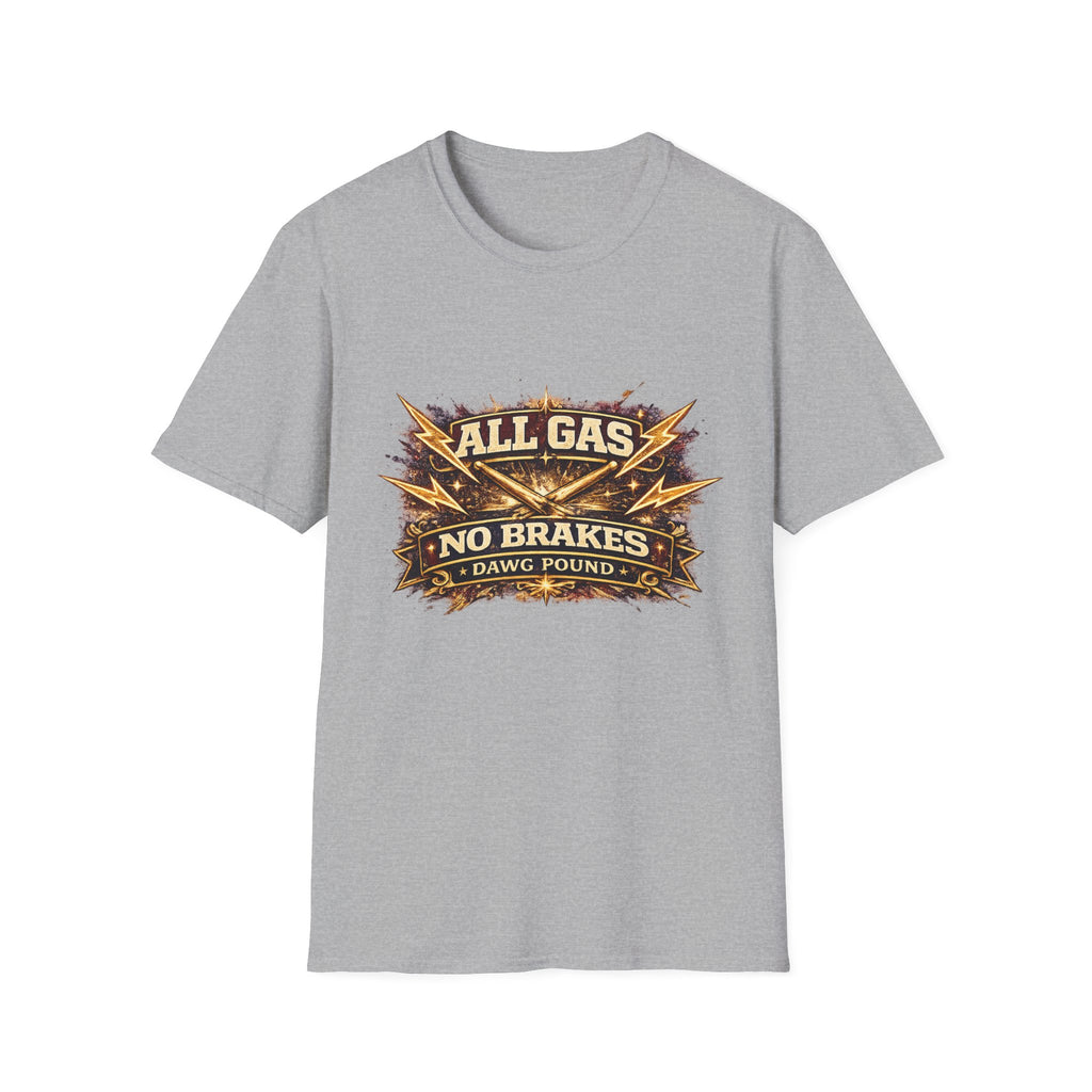 All Gas No Brakes T-Shirt — Vintage Lightning Moto Racing Tee