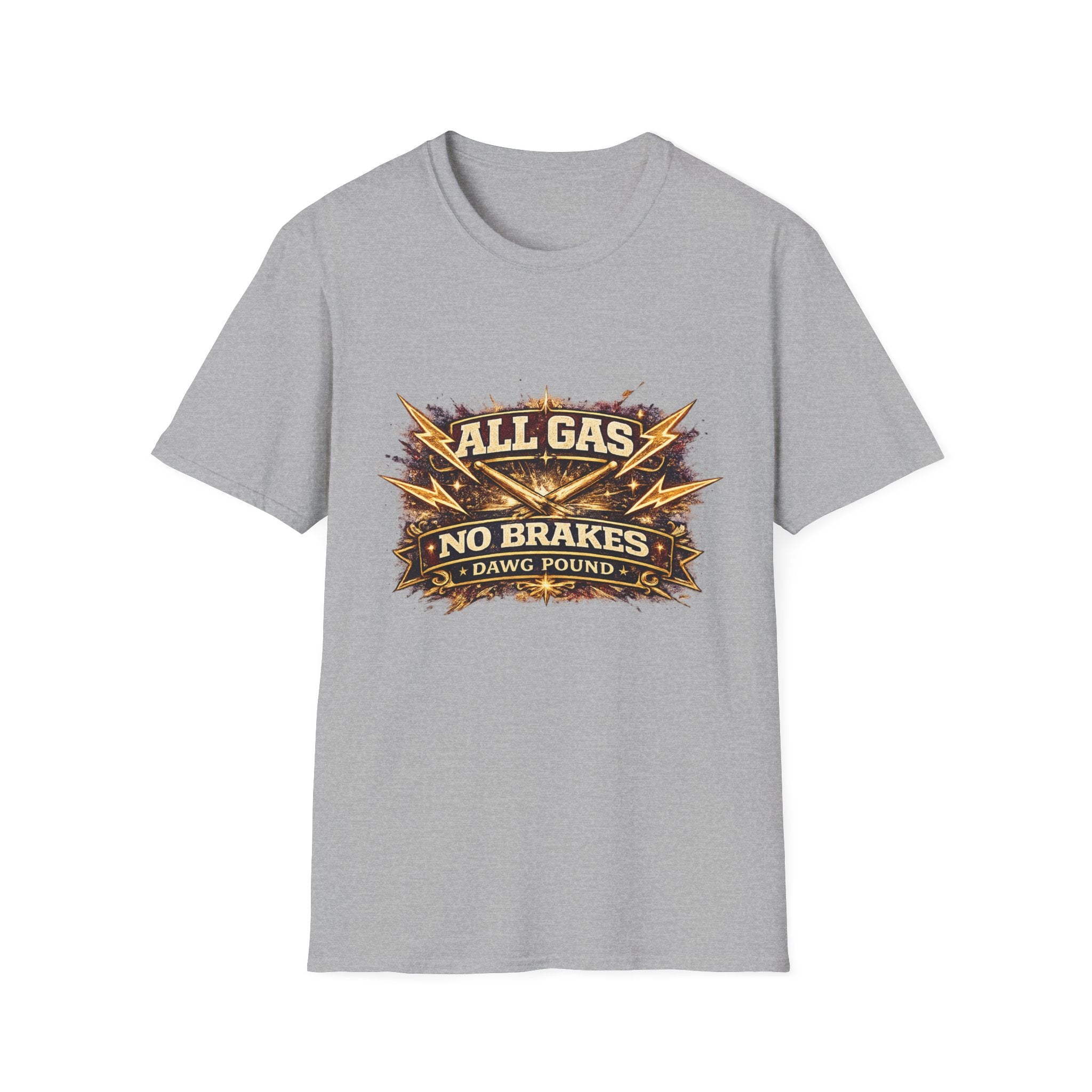 All Gas No Brakes T-Shirt — Vintage Lightning Moto Racing Tee