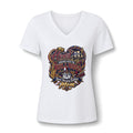 Bulldogs Mom V-Neck Tee - "My Heart Matches With The Bulldogs" Women's Relaxed Shirt