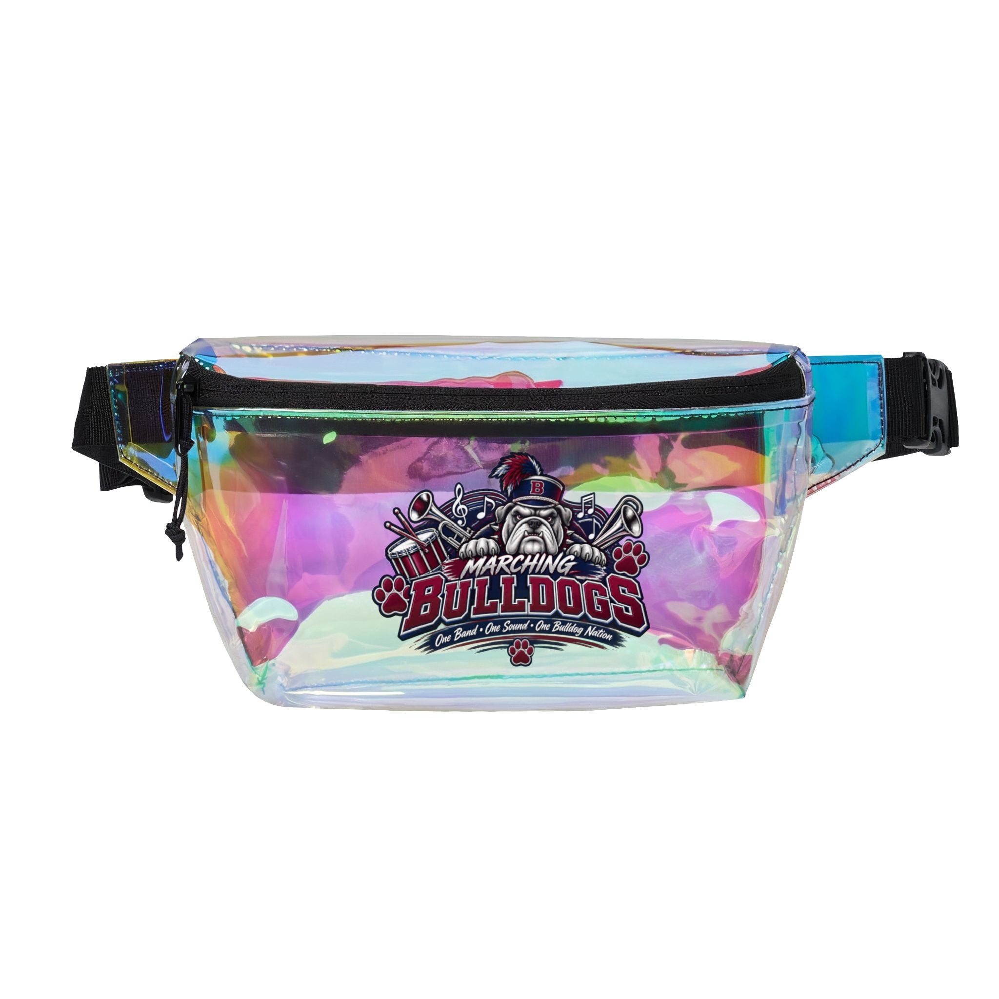 Transparent Bulldogs Fanny Pack — Clear Stadium & Event Waist Bag