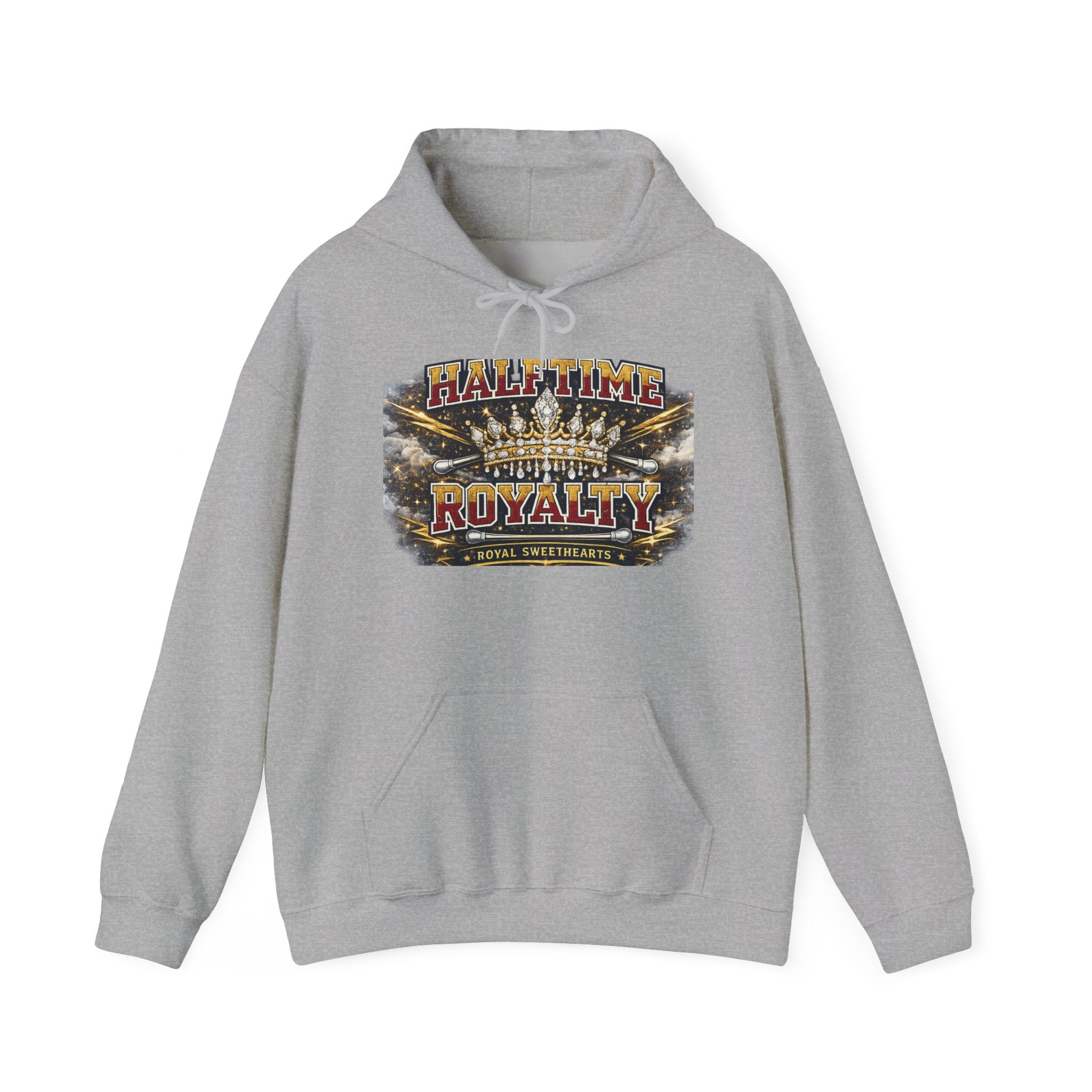 Halftime Royalty Hoodie — Vintage Crown & Stadium Graphic Sweatshirt