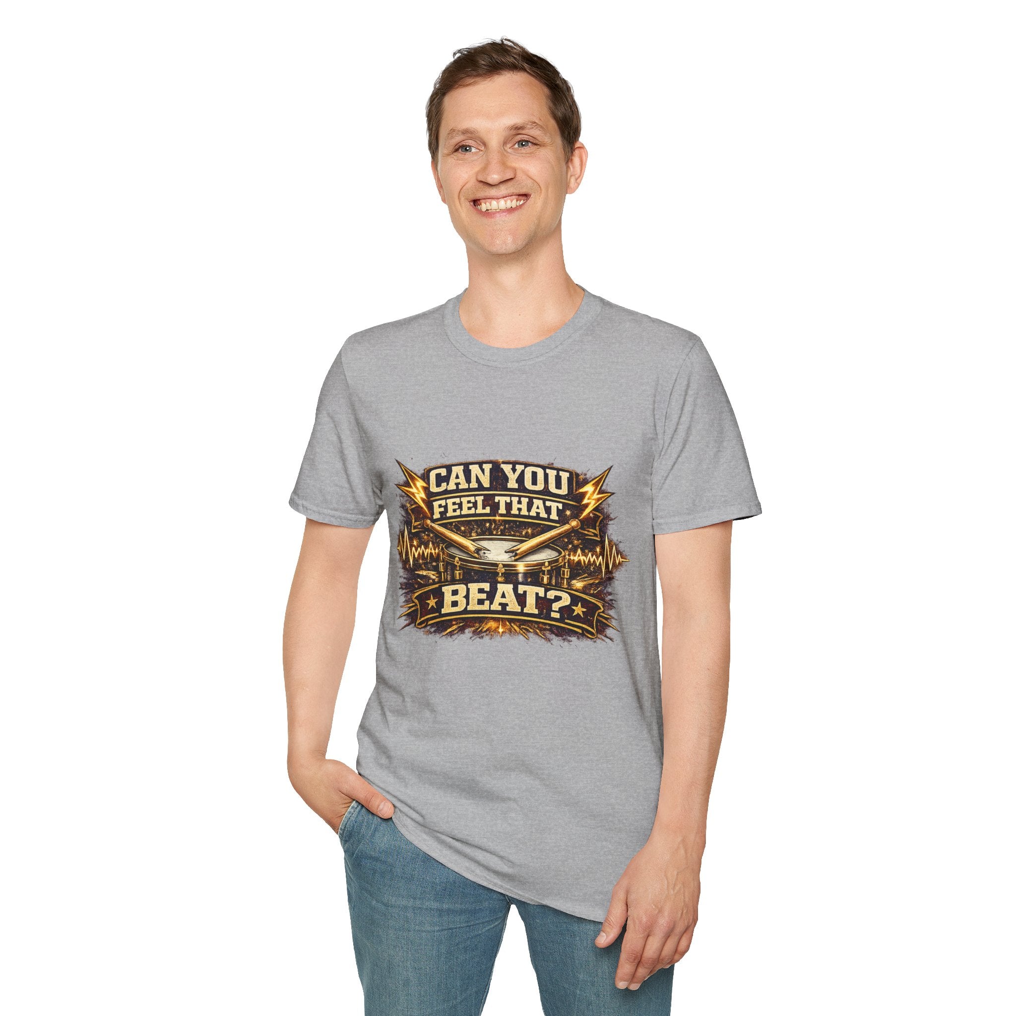 Can You Feel That Beat? T-Shirt — Drums & Music Fan Graphic Tee