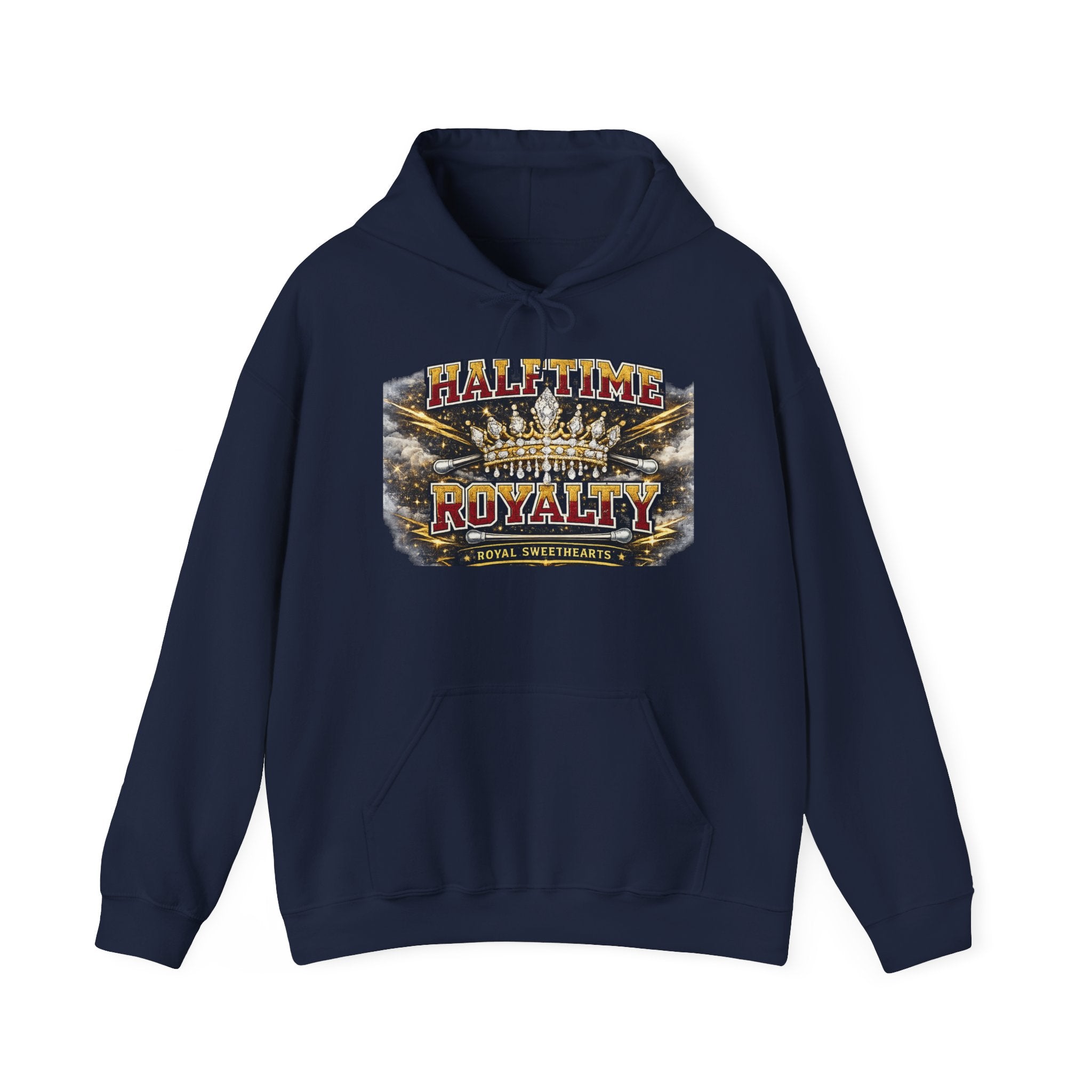 Halftime Royalty Hoodie — Vintage Crown & Stadium Graphic Sweatshirt