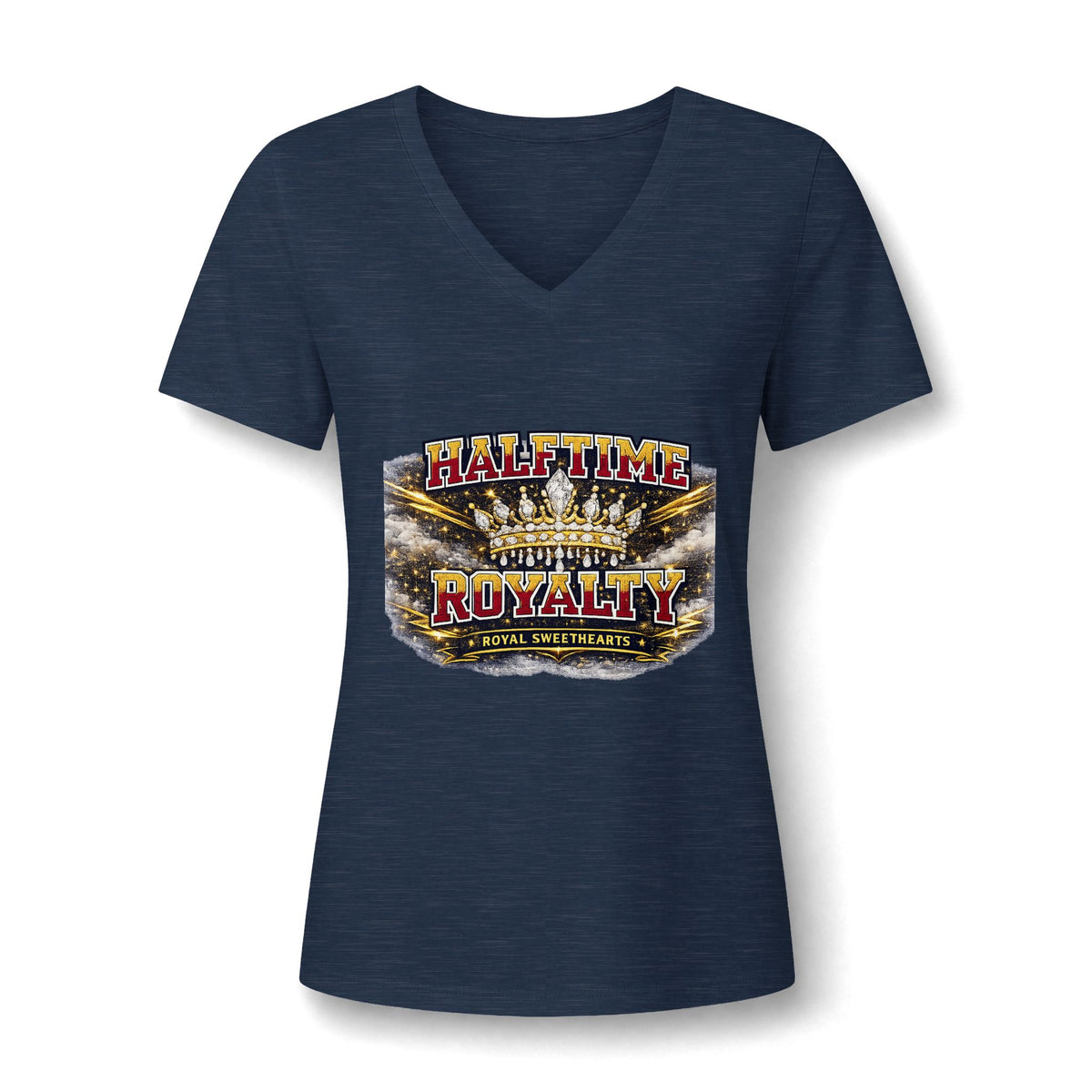 Halftime Royalty V-Neck Tee — Women's Football Game Day Shirt