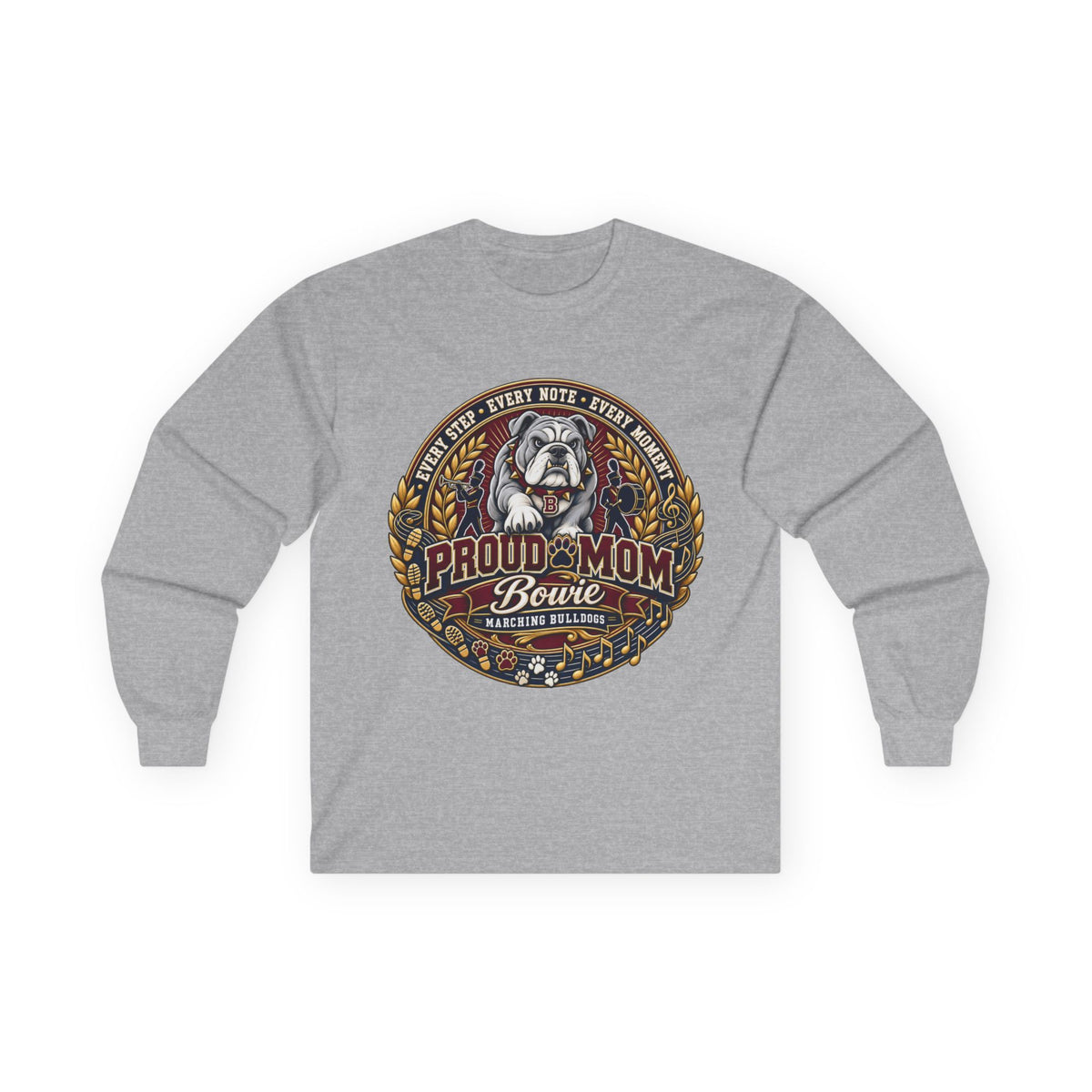 Proud Mom Bowie Bulldog Long Sleeve Tee