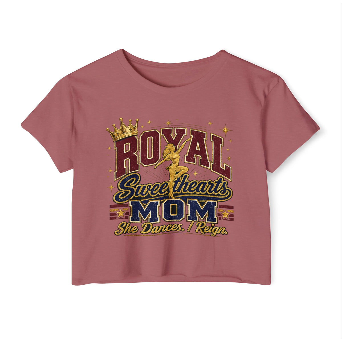 Royal Sweetheart Mom Crop Top — 'She Dances, Reigns' Festival Tee