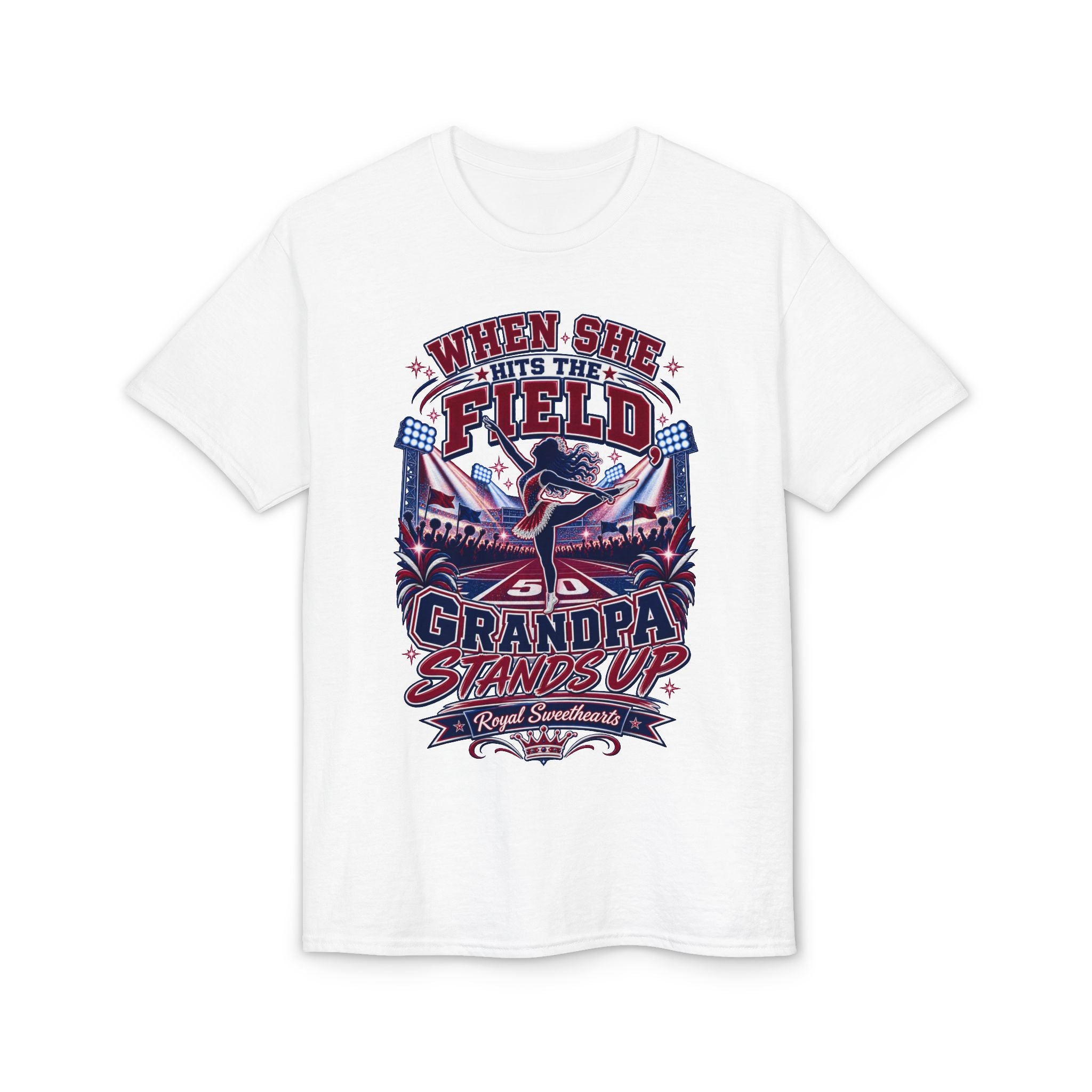 When She Hits the Field Grandpa Stands Up T-Shirt