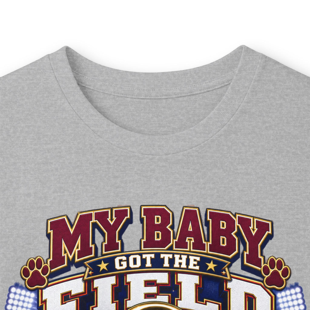 Long Sleeve Tee — “My Baby Left the Field on Lock” Vintage Football Mom Shirt