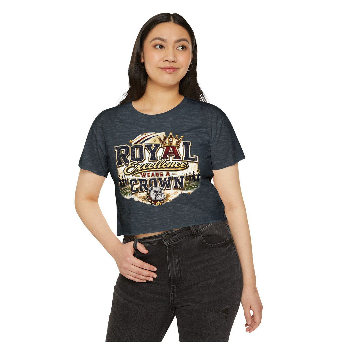 Royal Excellence Crop Top — "Royal Excellence Wears a Crown" Festival Tee