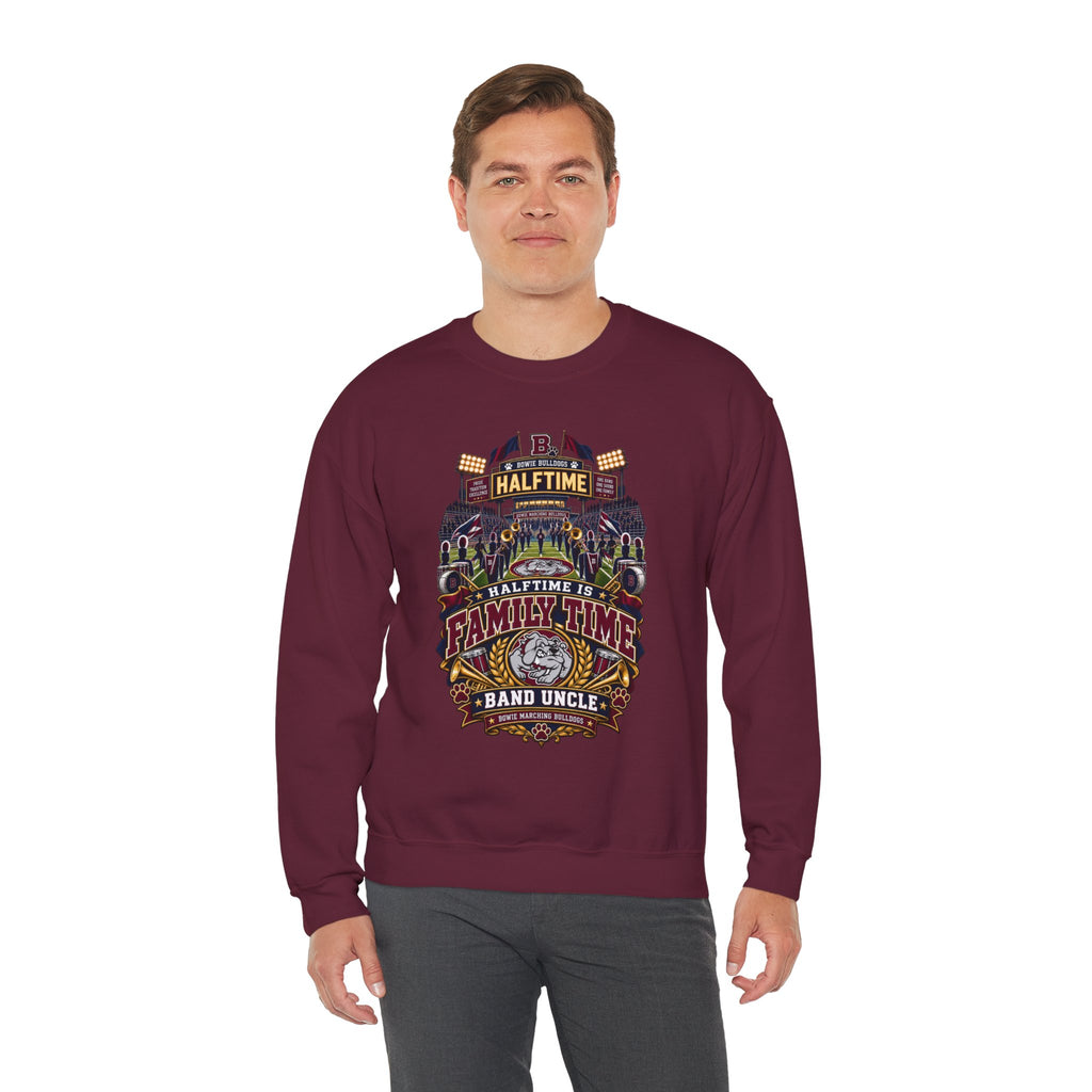 Halftime Is Family Time Crewneck Sweatshirt — Band Uncle Graphic