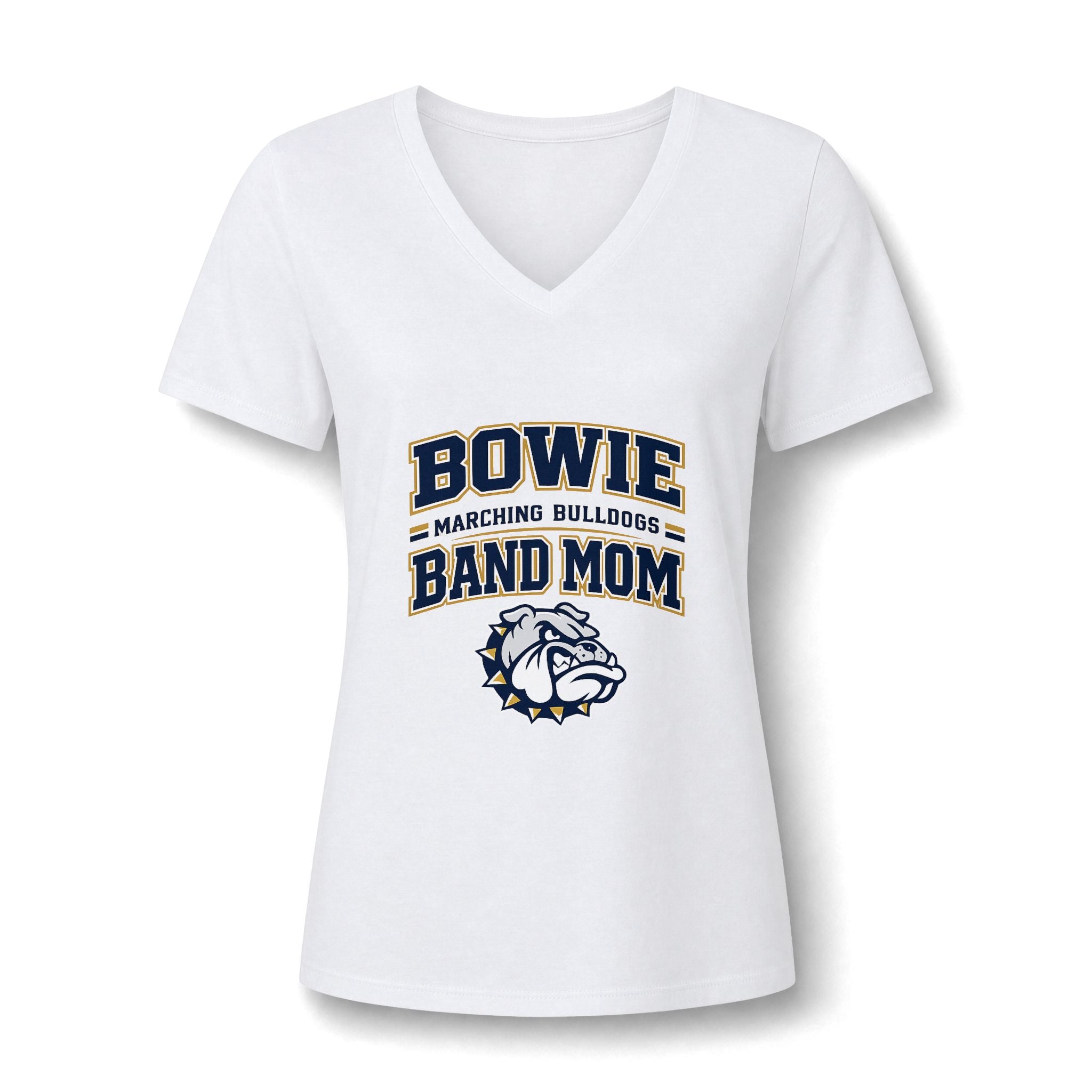 Bowie Bulldogs Band Mom V-Neck T-Shirt