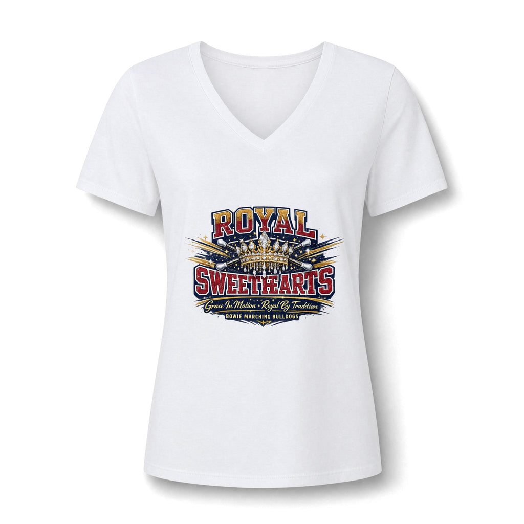 Royal Sweethearts Women's V-Neck Tee — Vintage Motorcycle Rally Graphic