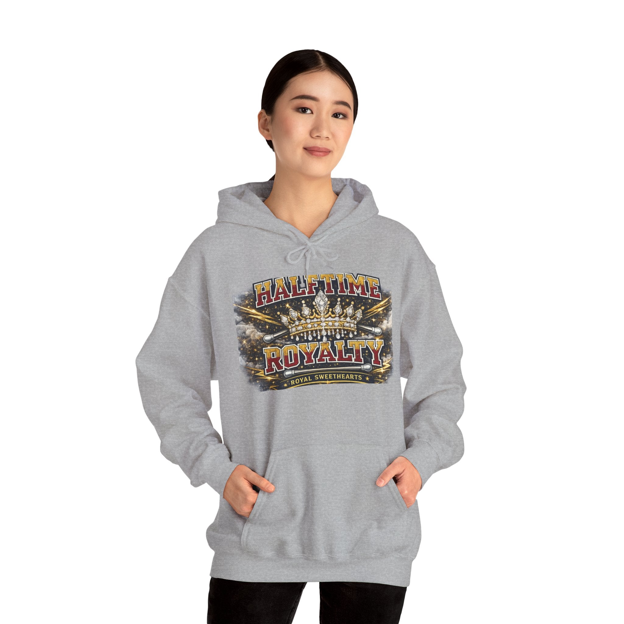 Halftime Royalty Hoodie — Vintage Crown & Stadium Graphic Sweatshirt
