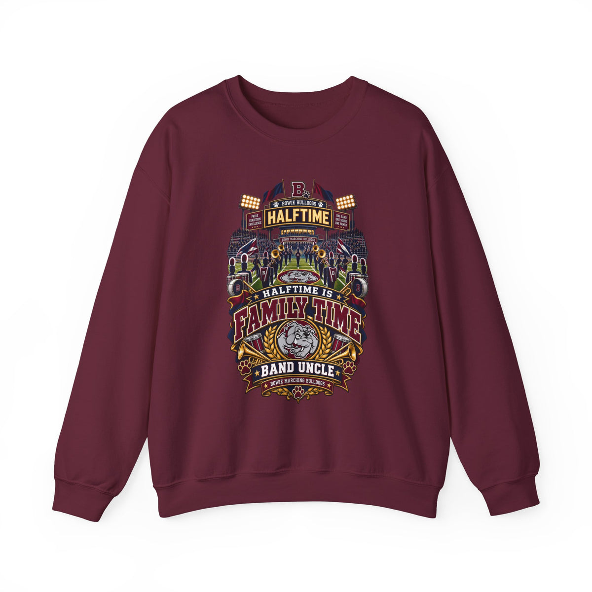 Halftime Is Family Time Crewneck Sweatshirt — Band Uncle Graphic