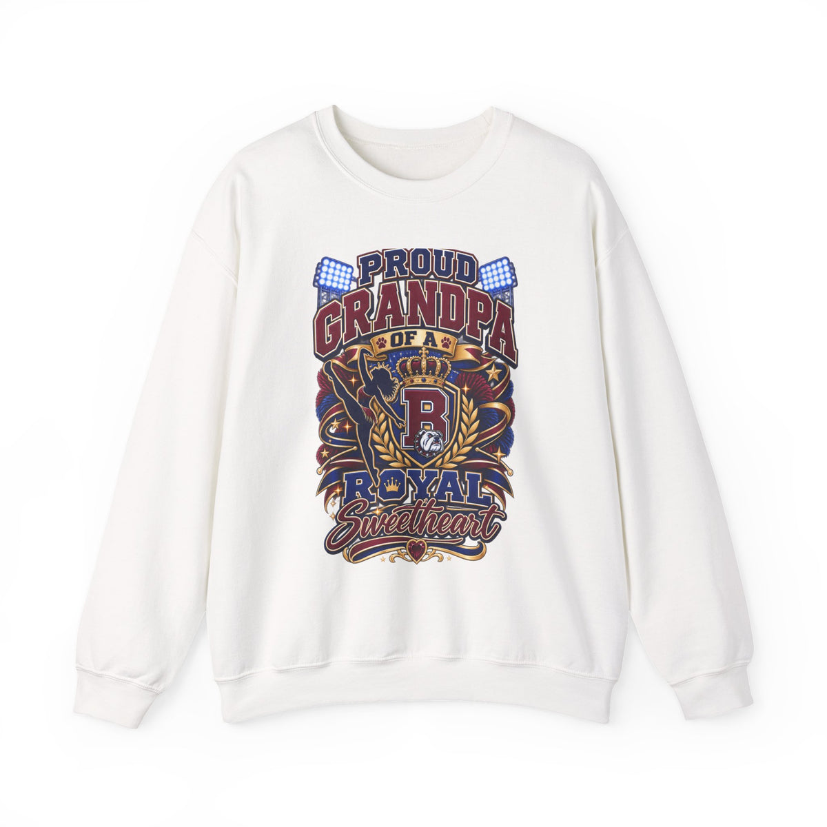 Proud Grandpa Royal Sweetheart Sweatshirt – Vintage Crest Grandpa Gift
