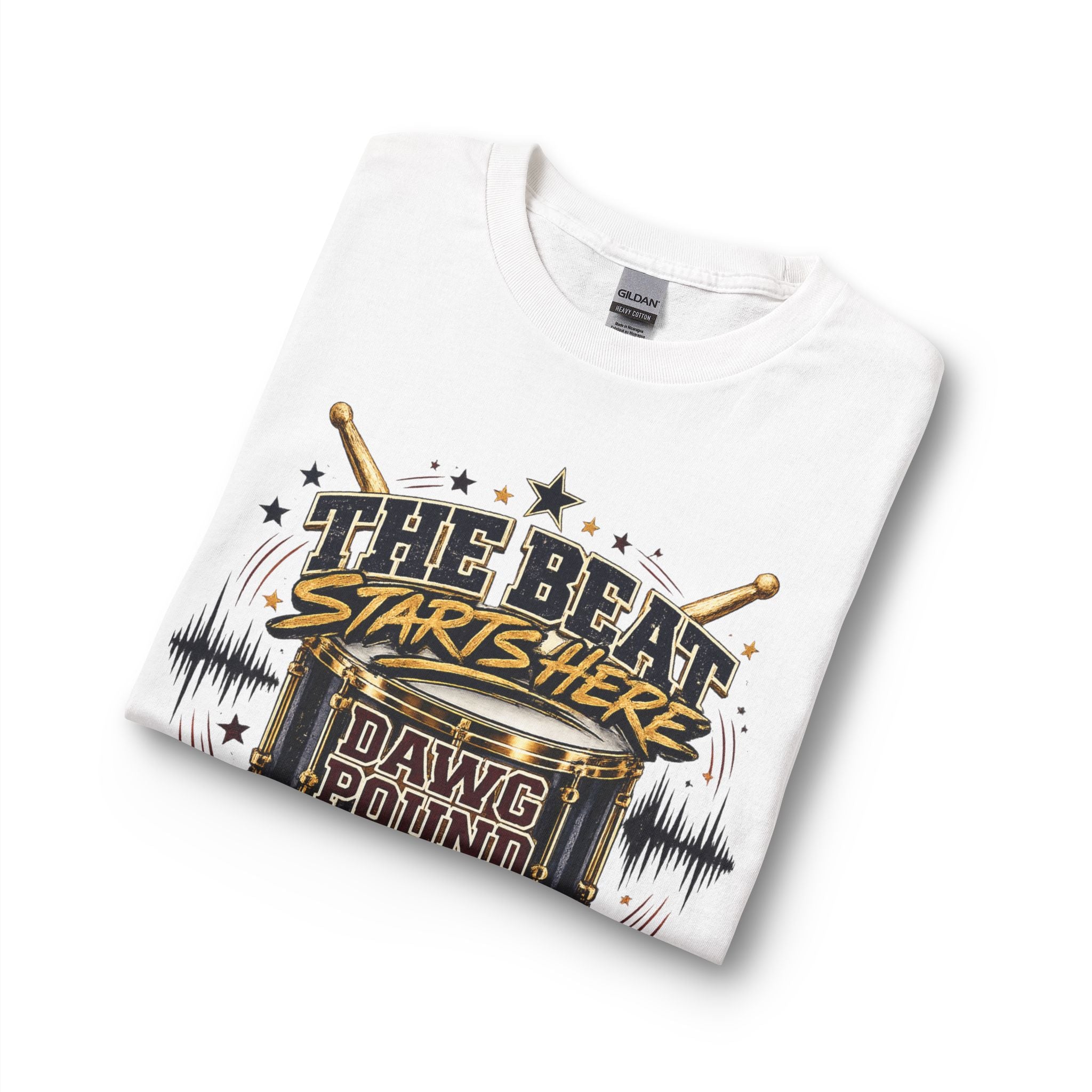 Drummer Tee — “The Beat Starts Here Dawg Pound Mama” Long Sleeve Shirt