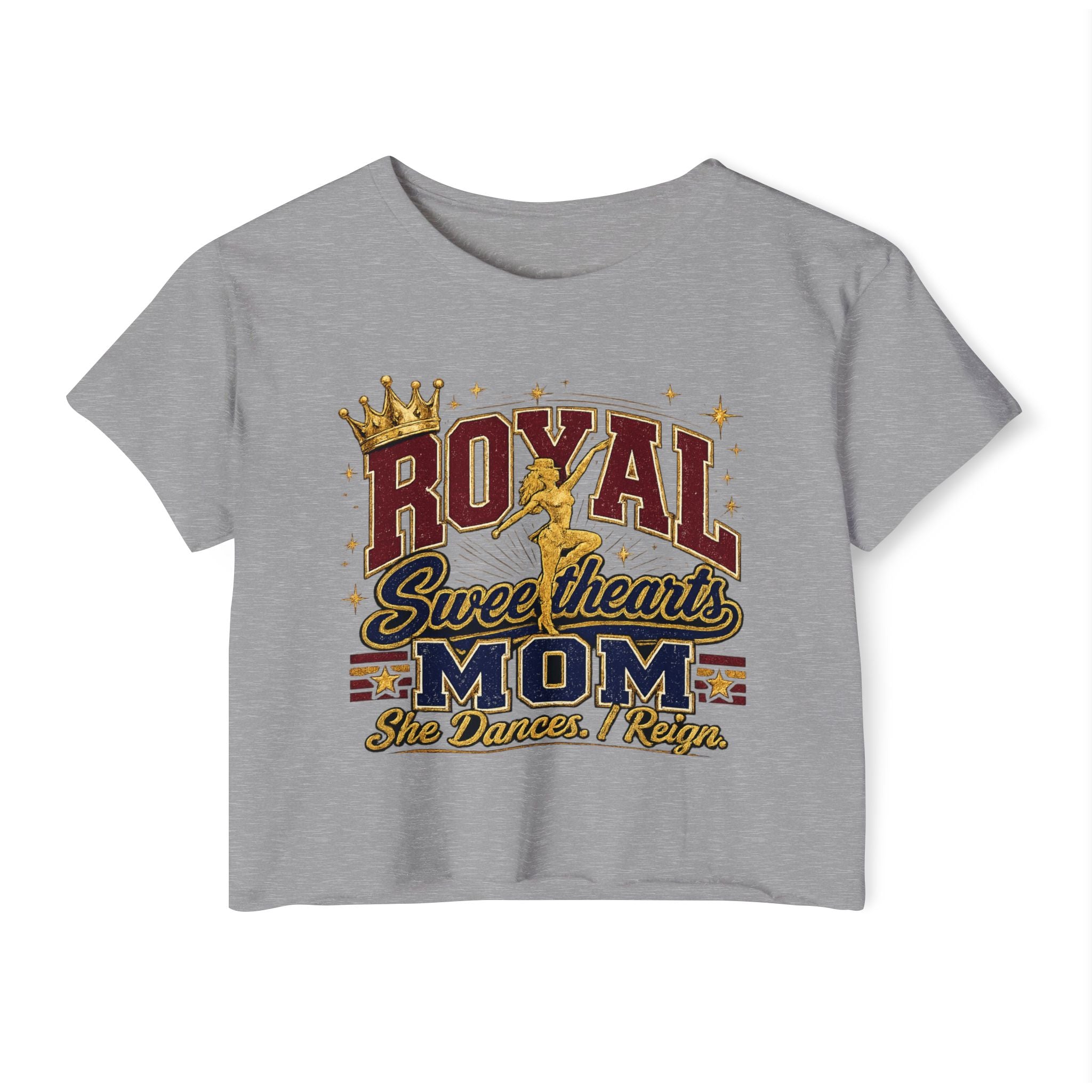 Royal Sweetheart Mom Crop Top — 'She Dances, Reigns' Festival Tee