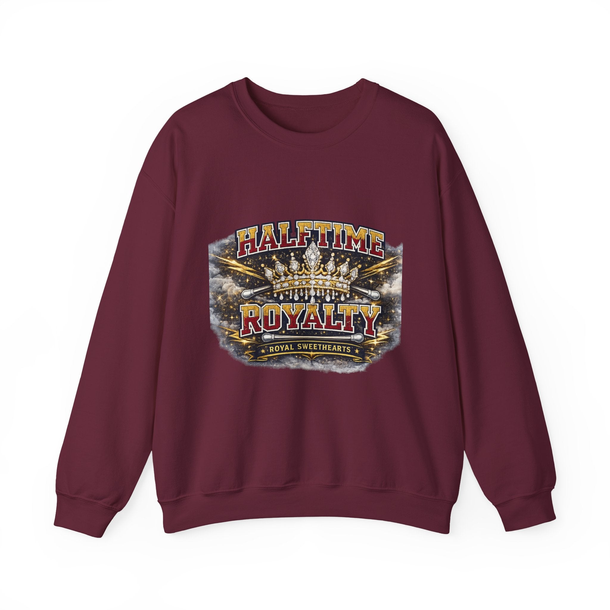 Crewneck Sweatshirt - "Halftime Royalty" Vintage Crown Football Graphic