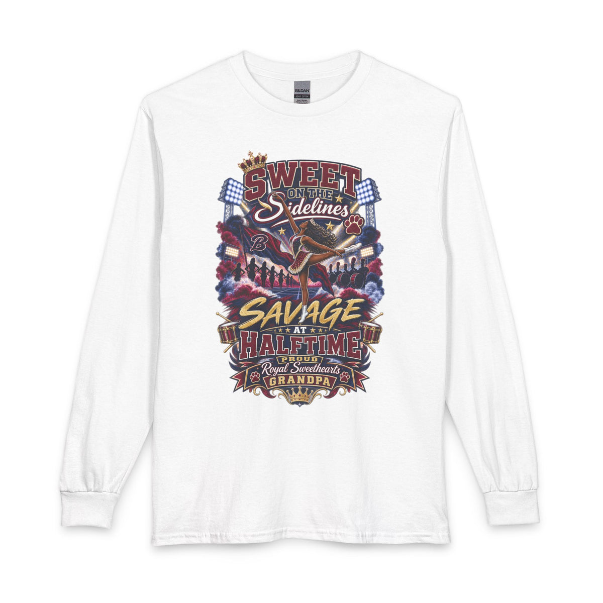 Savage at Halftime “Sweet Sidelines” Long Sleeve T-Shirt – Funny Football Grandpa Tee
