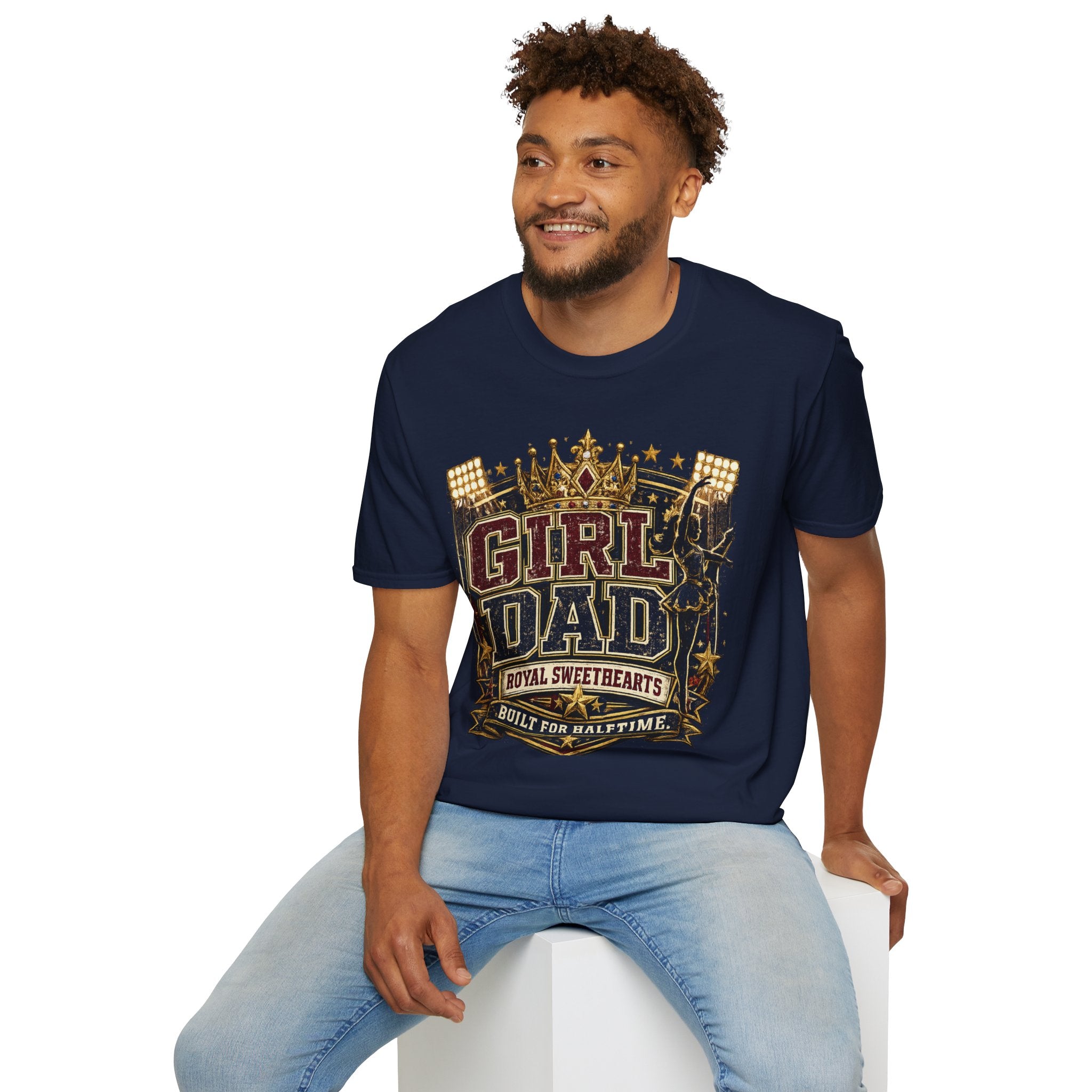 Girl Dad T-Shirt — Vintage Crowned 'Girl Dad' Dad Tee for Dads of Daughters