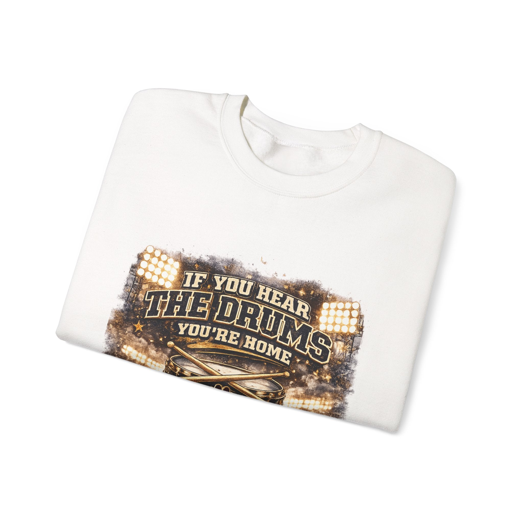 Crewneck Sweatshirt – “If You Hear The Drums You’re Home” Dawg Pound Football Fan Pullover