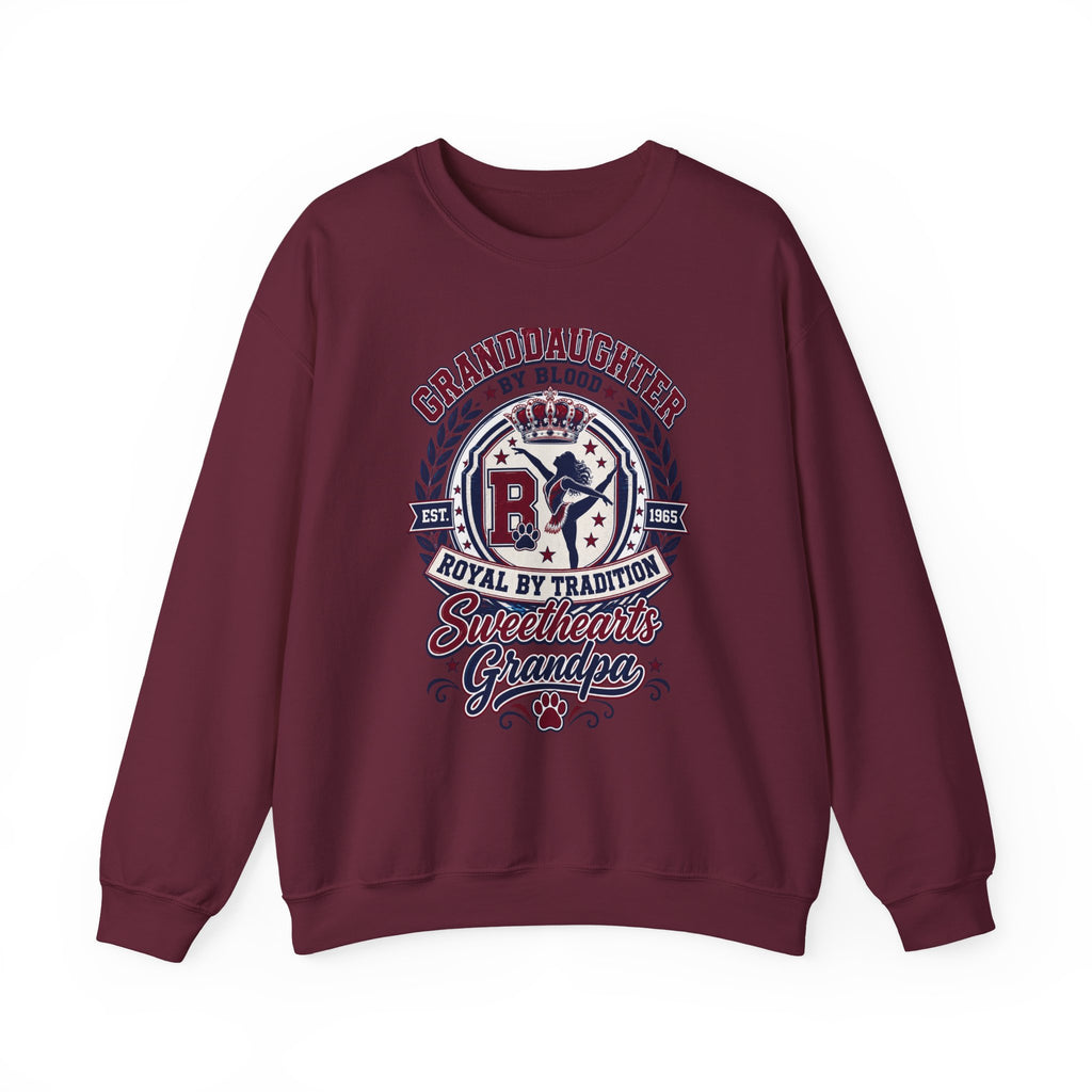 Granddaughter Sweethearts Grandpa Crewneck Sweatshirt - Royal By Tradition Design