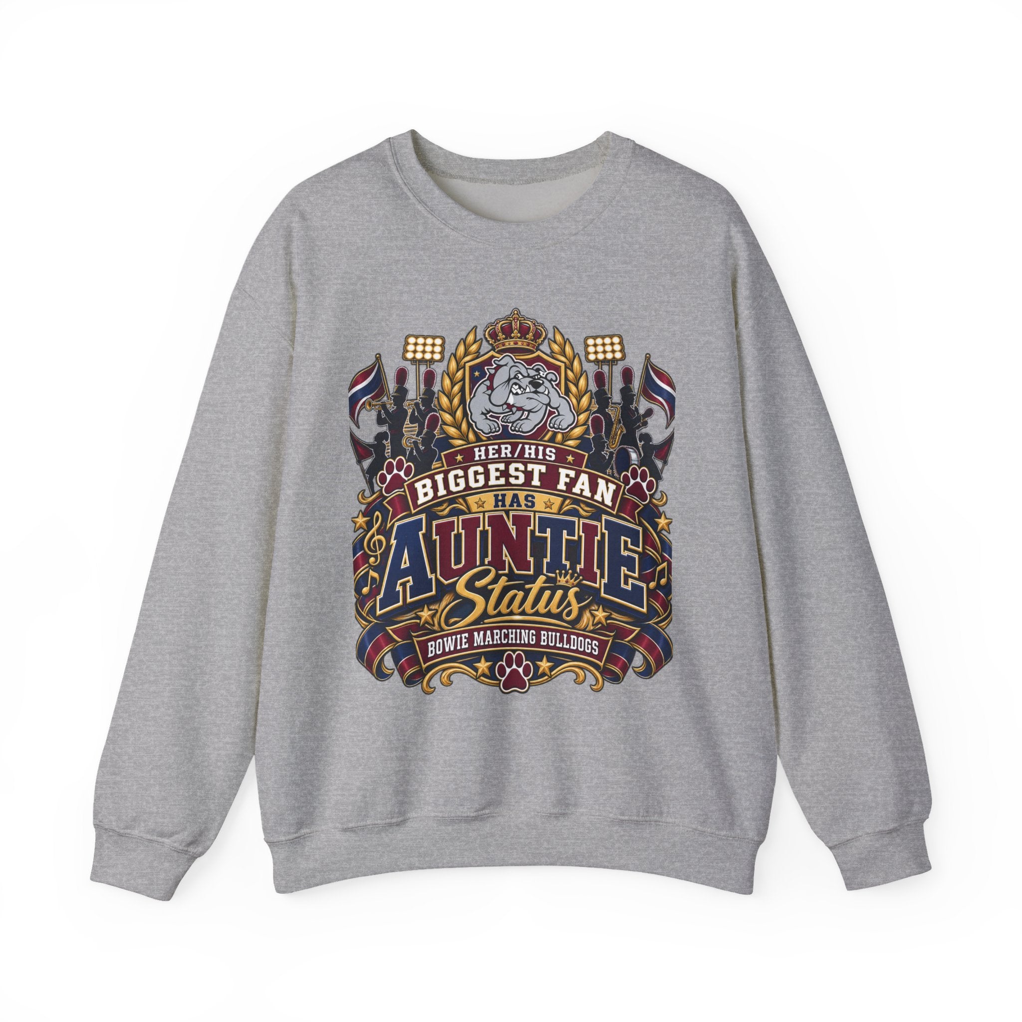 Auntie Crewneck Sweatshirt - "Biggest Fan Has Auntie Status" Retro Crest
