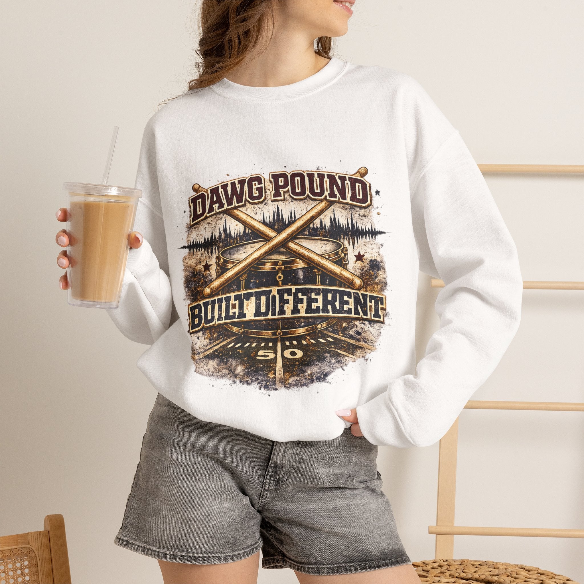 Dawg Pound 'Built Different' Crewneck Sweatshirt — Retro Hunting Graphic Pullover