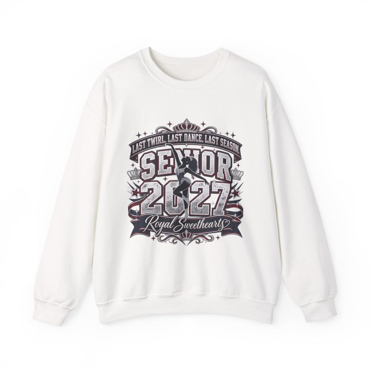 Senior 2027 Crewneck Sweatshirt — "Royal Sweetheart" Dance Senior Design