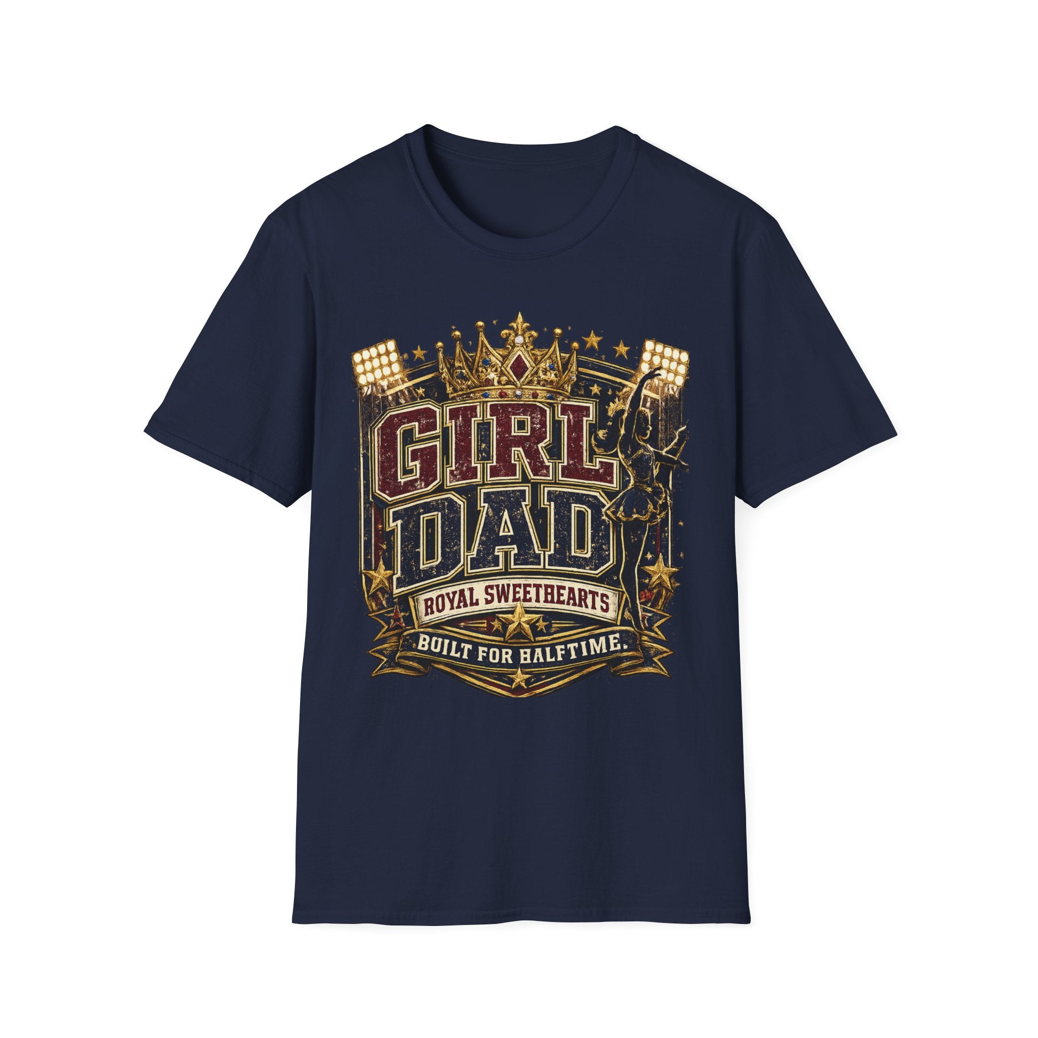 Girl Dad T-Shirt — Vintage Crowned 'Girl Dad' Dad Tee for Dads of Daughters