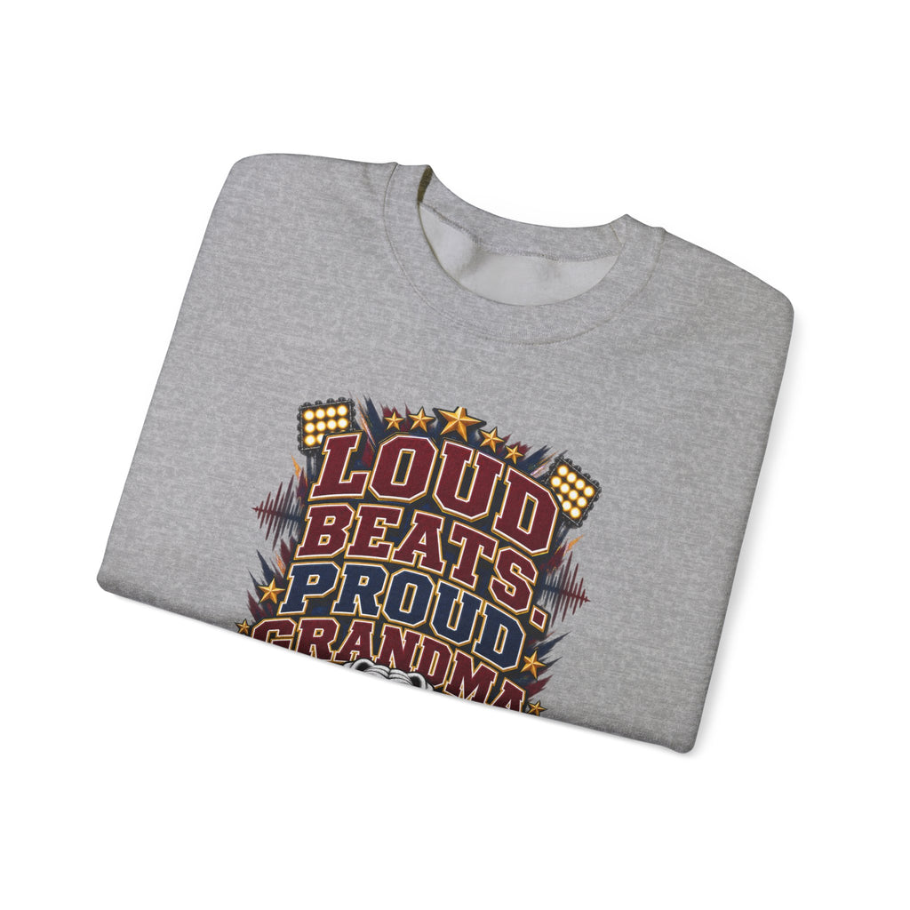 Loud Beats Proud Grandma Crewneck Sweatshirt — Vintage Music Fan Grandma Gift