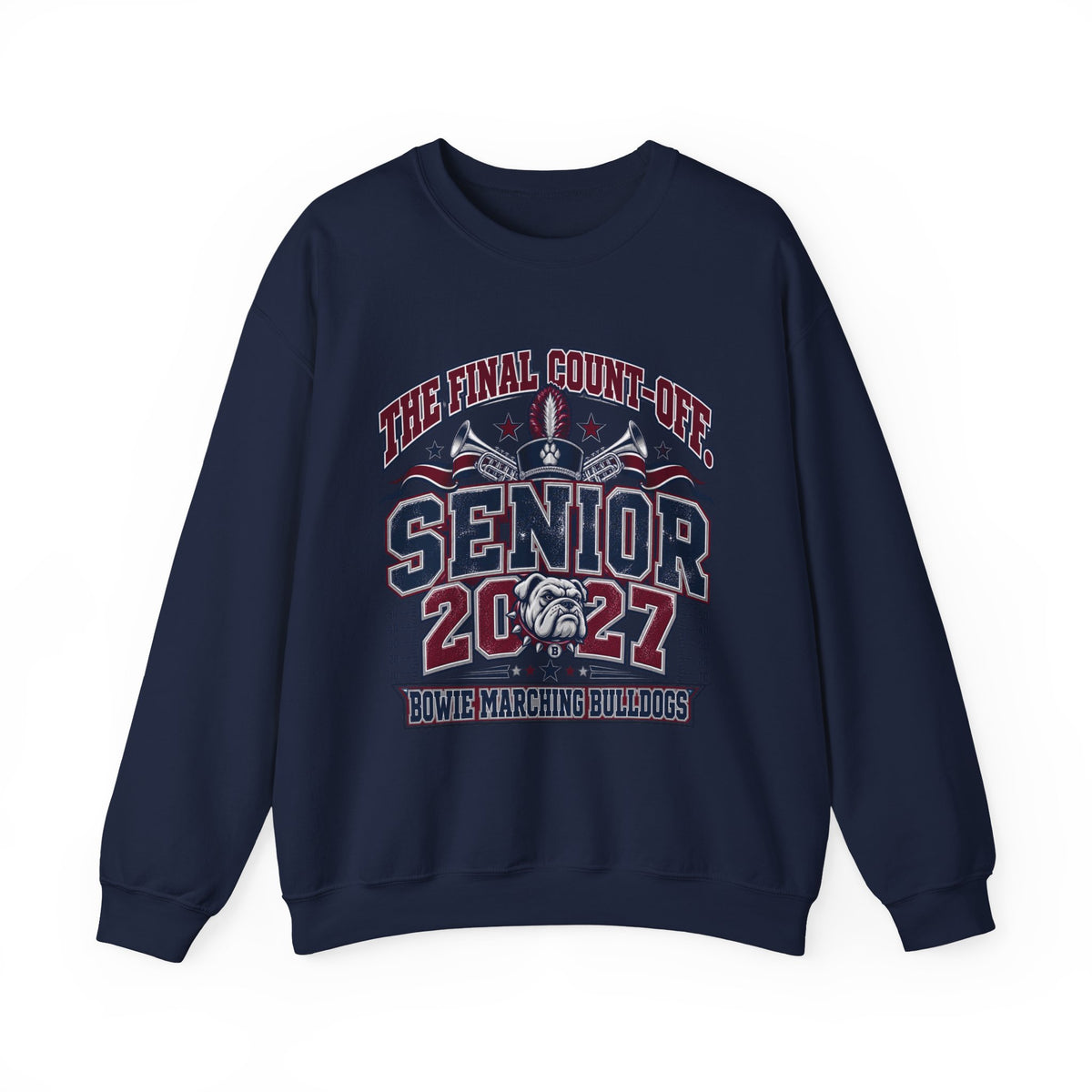 Senior 2027 Crewneck Sweatshirt — "The Final Count-Down" Bowie Marching Bulldogs
