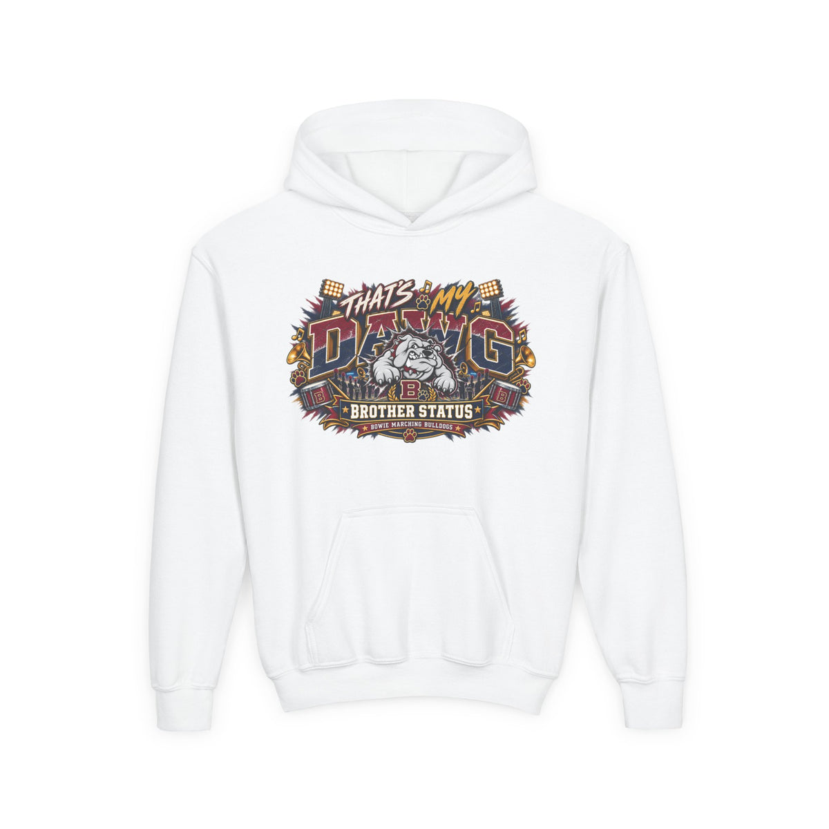 Youth Hoodie “That’s My Dawg – Brother Status” Vintage Graphic