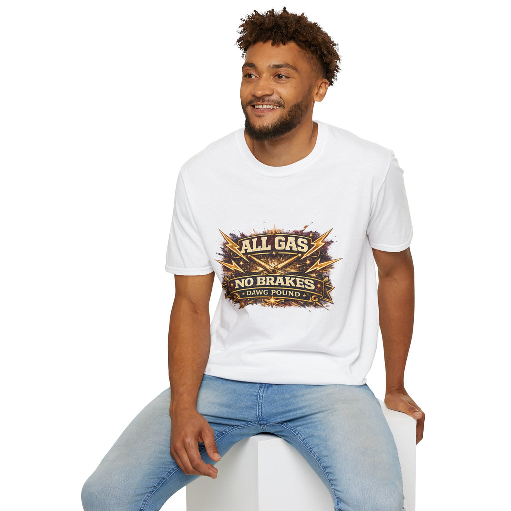 All Gas No Brakes T-Shirt — Vintage Lightning Moto Racing Tee