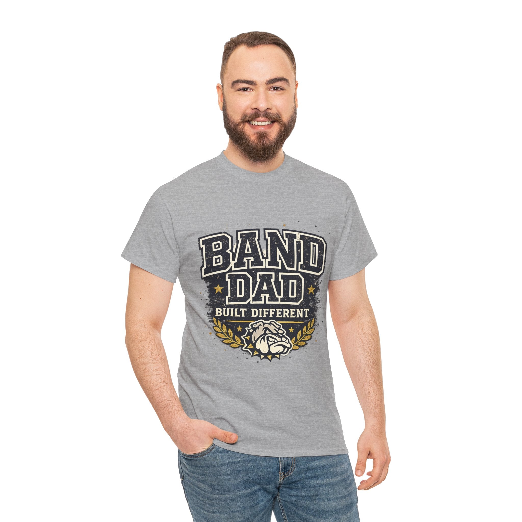 Band Dad T-Shirt "Built Different" – Proud Marching Band Dad Tee