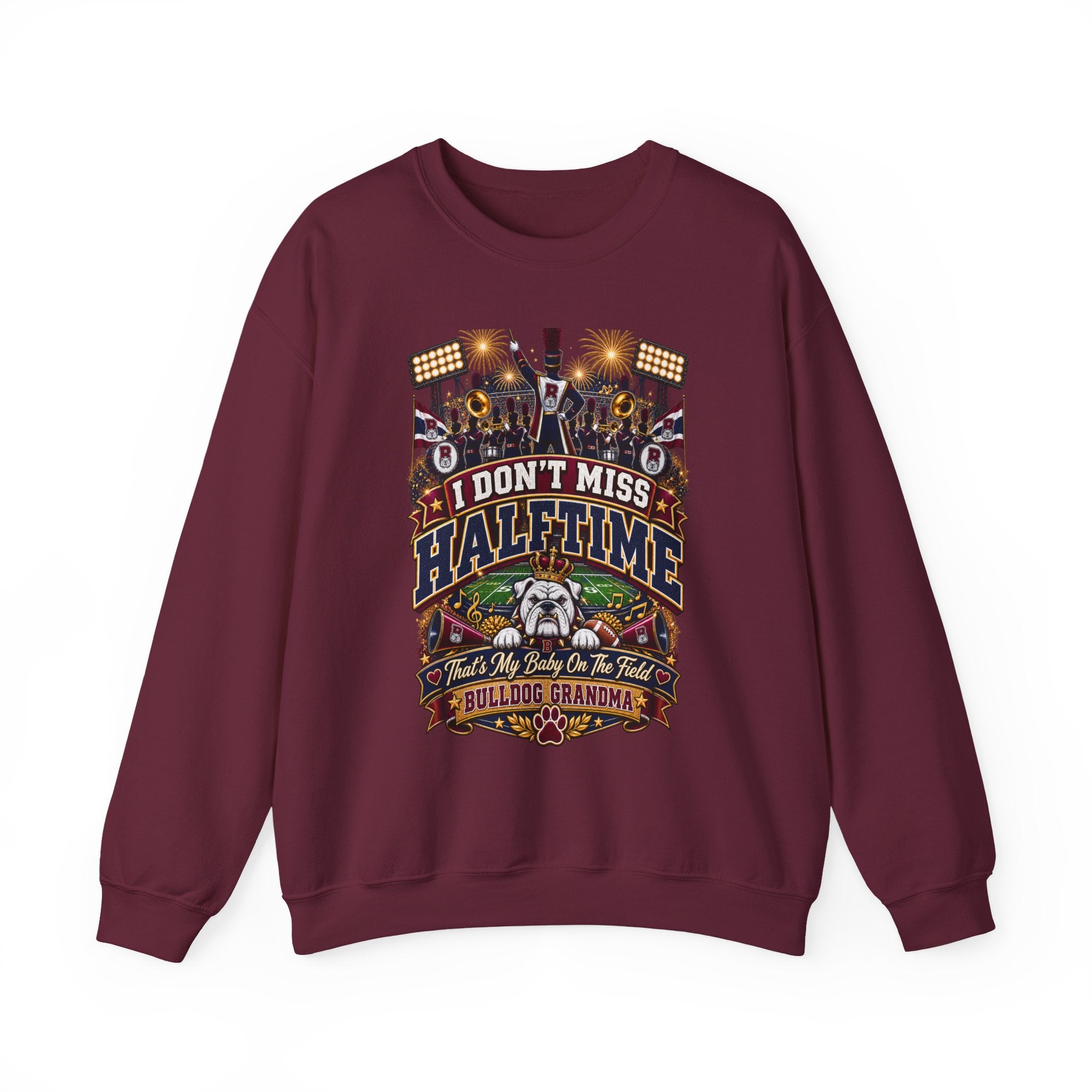 Halftime Football Grandma Crewneck Sweatshirt – "I Don't Miss Halftime" Graphic