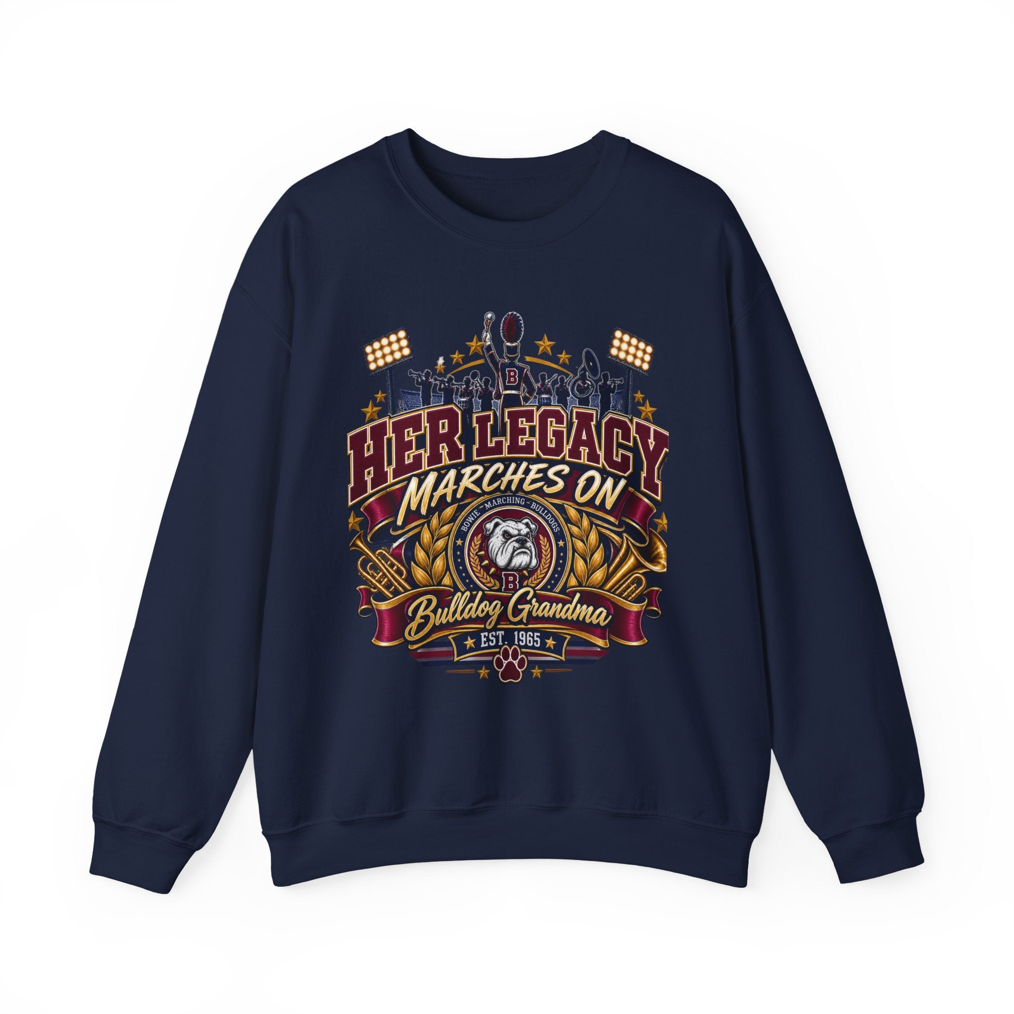 Her Legacy Marches On Bulldog Grandma Sweatshirt