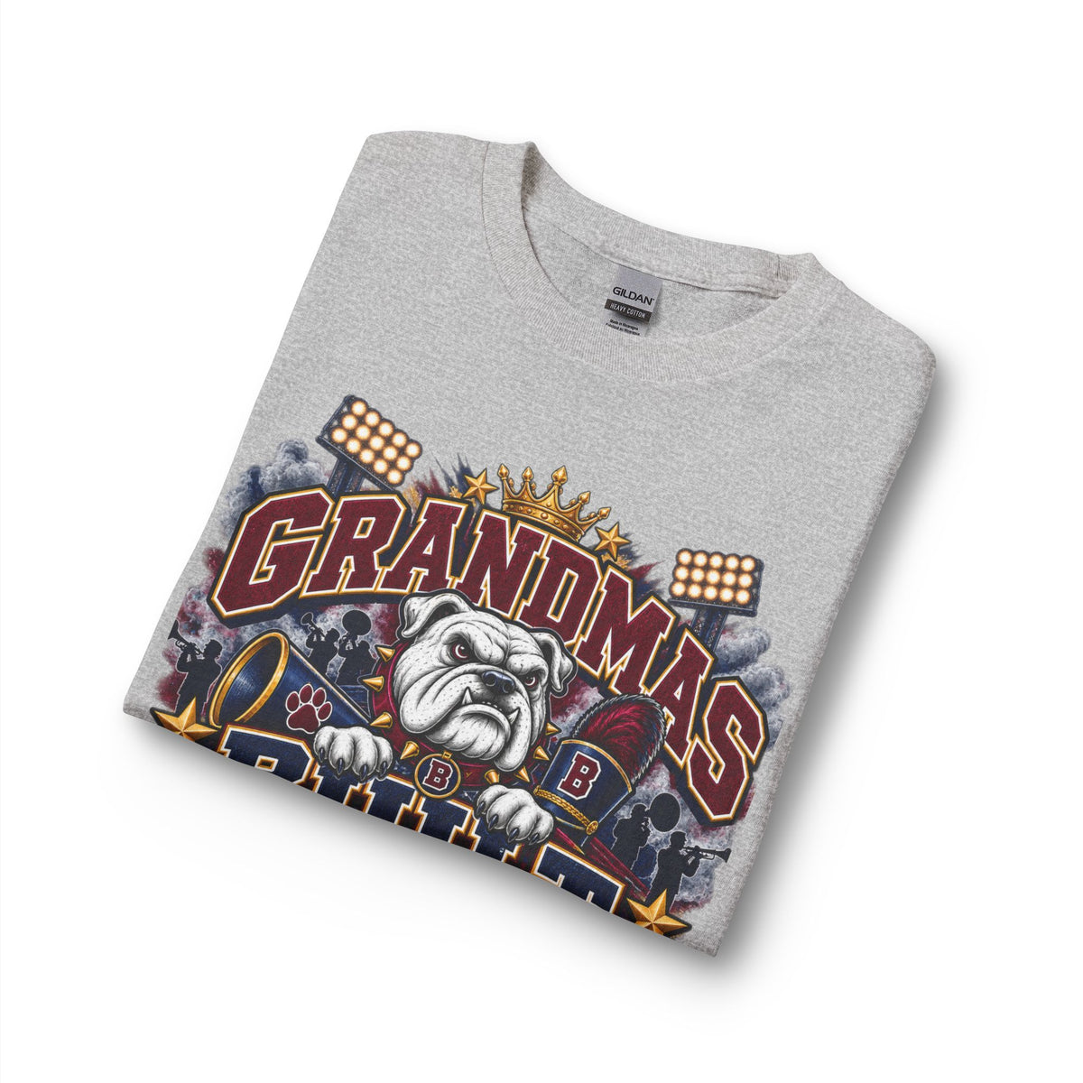 Grandmas Built Different Long Sleeve Tee — Funny Bulldog Graphic Shirt for Band Grandmothers