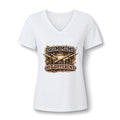 Drum Moms V-Neck Tee — "Drum Moms. A Little Different." Women's Drumline Fan Shirt
