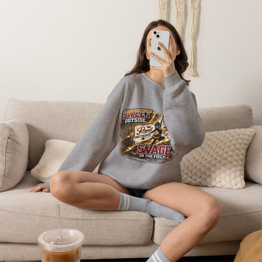 Football Player Graphic Sweatshirt — "Sweet Outside, Savage on the Field"