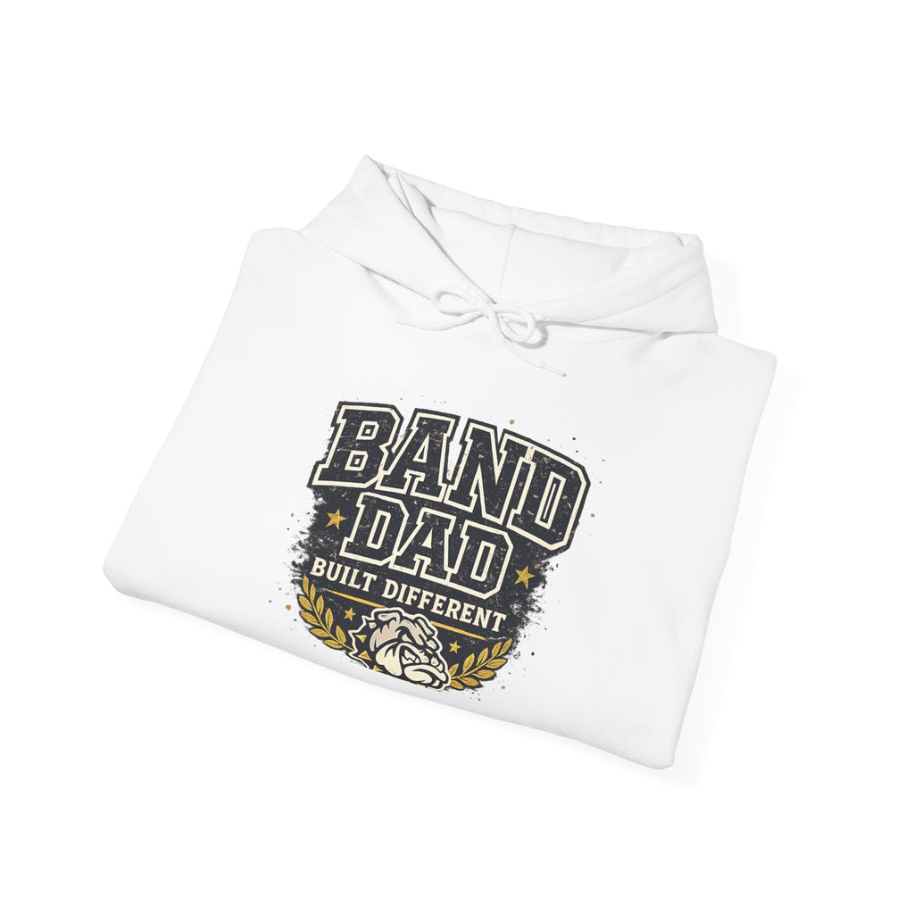 Band Dad Hoodie — "Built Different" Marching Band Dad Pullover