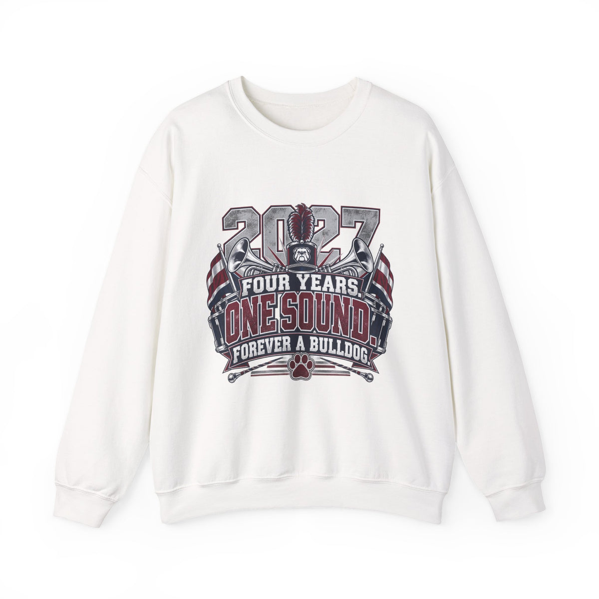 2027 Bulldog Senior Crewneck Sweatshirt – "Four Years, One Sound" Graduation Gift