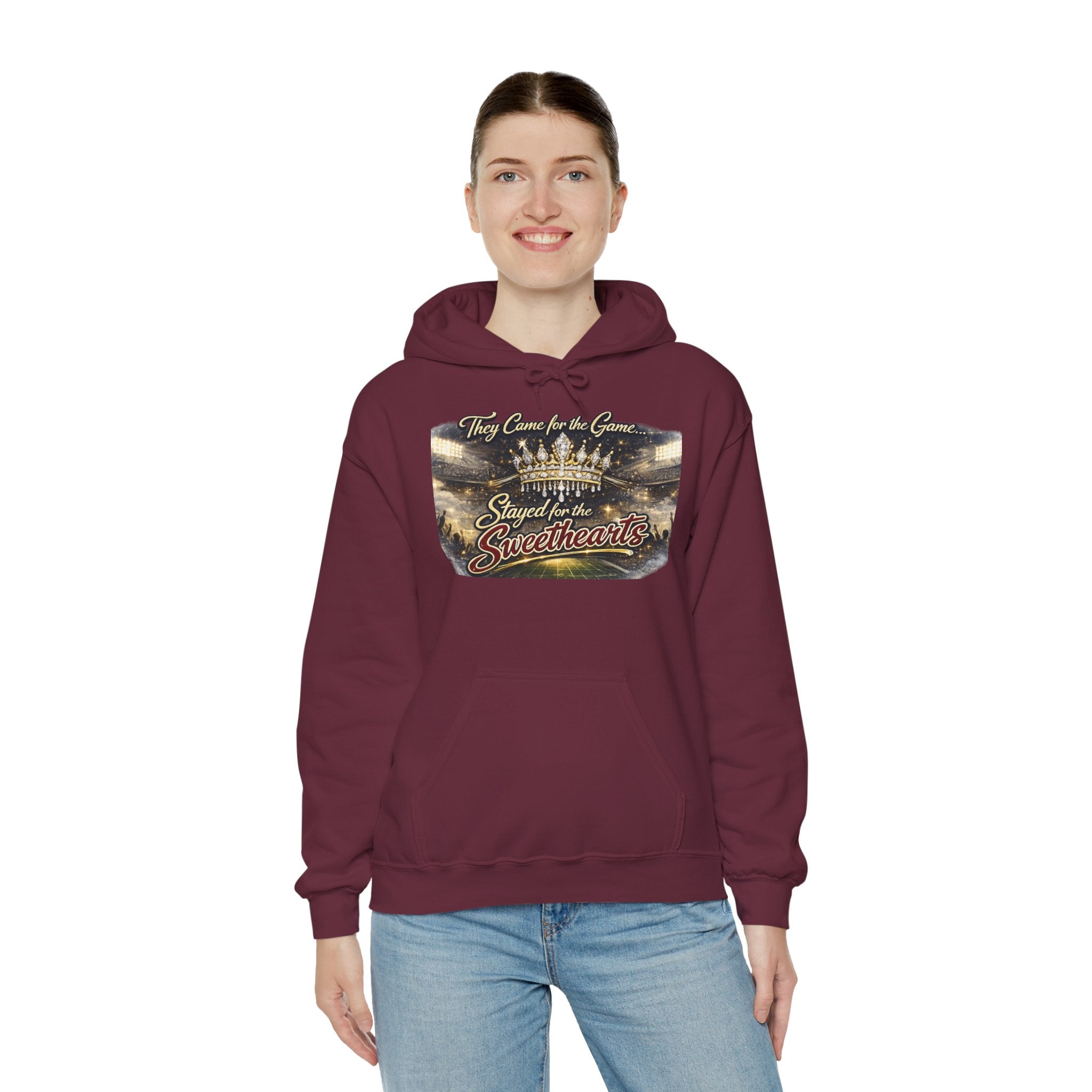 Sweethearts Homecoming Hoodie — 'Stayed for the Sweethearts' Vintage City Football Pullover