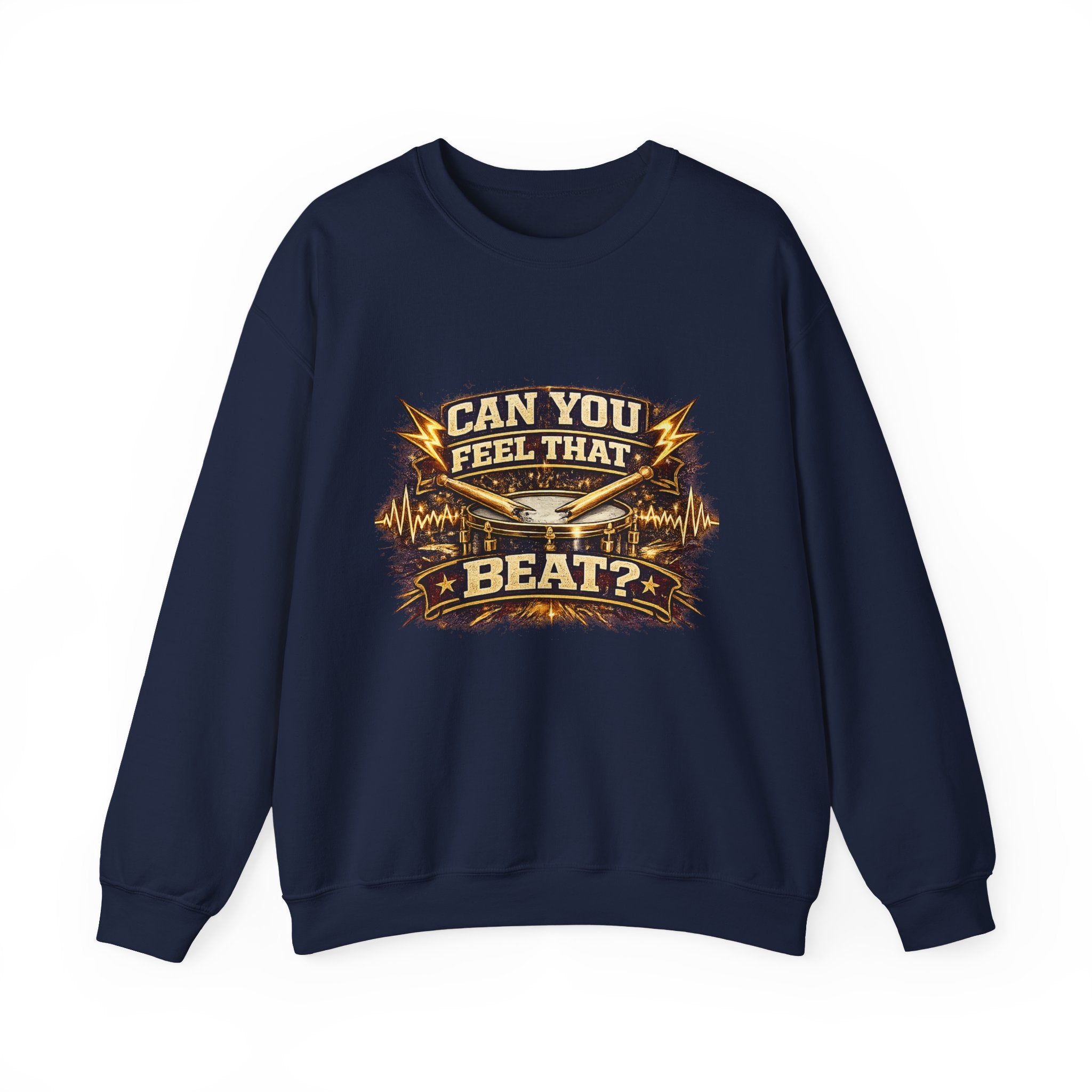 Can You Feel That Beat? Graphic Sweatshirt — Vintage Drum & Music Festival Crewneck