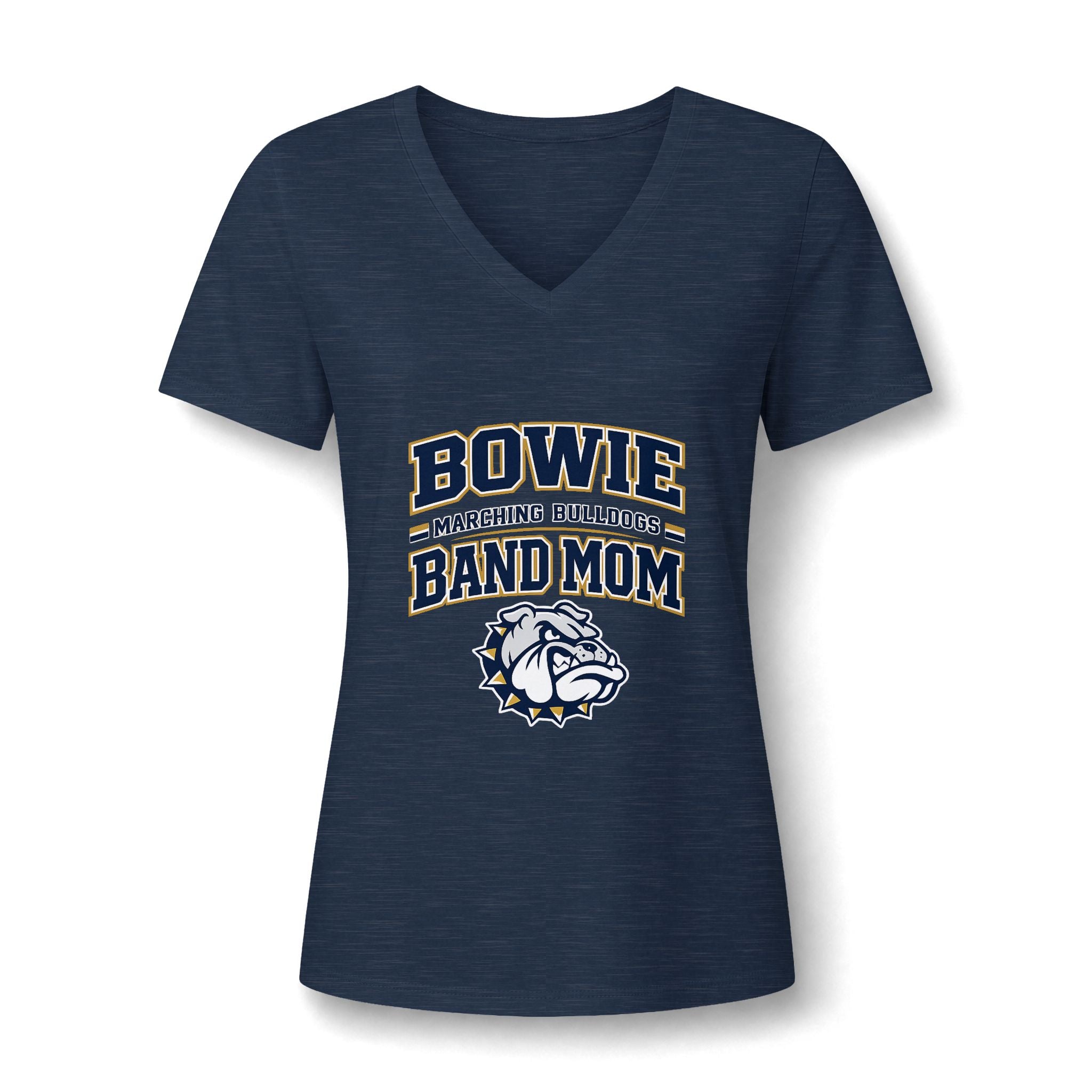 Bowie Bulldogs Band Mom V-Neck T-Shirt