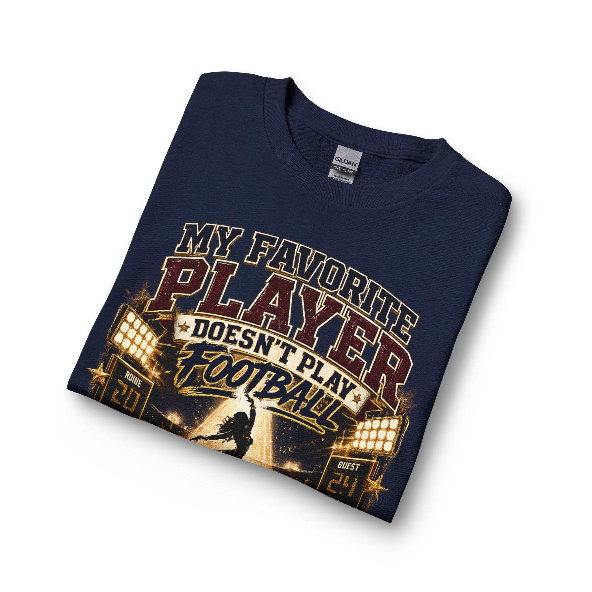 Long Sleeve Dad T-Shirt — "My Favorite Player Doesn't Play Football, She Owns Halftime" Cheerleader Design