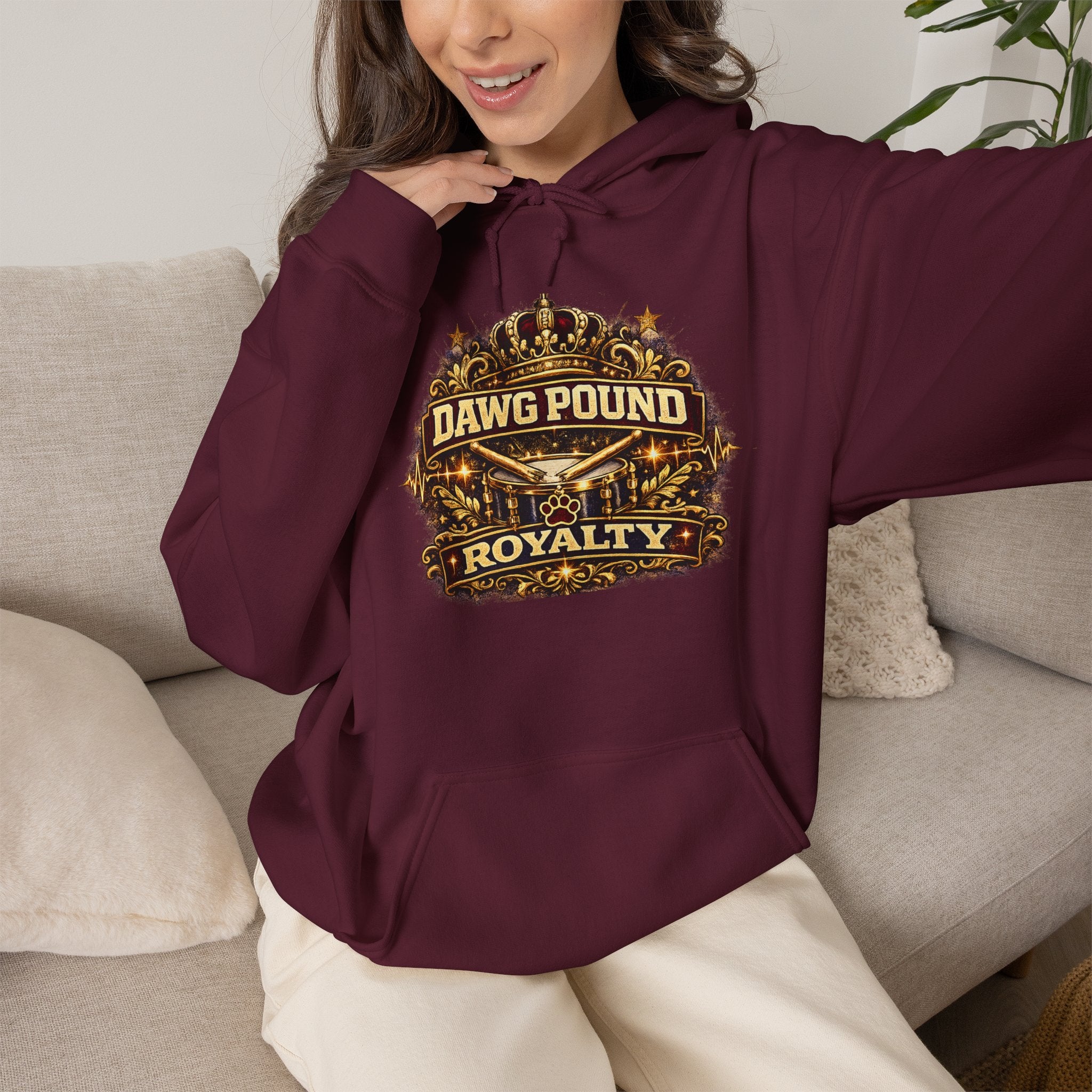 Dawg Pound Royalty Hoodie — Vintage Football Fan Pullover
