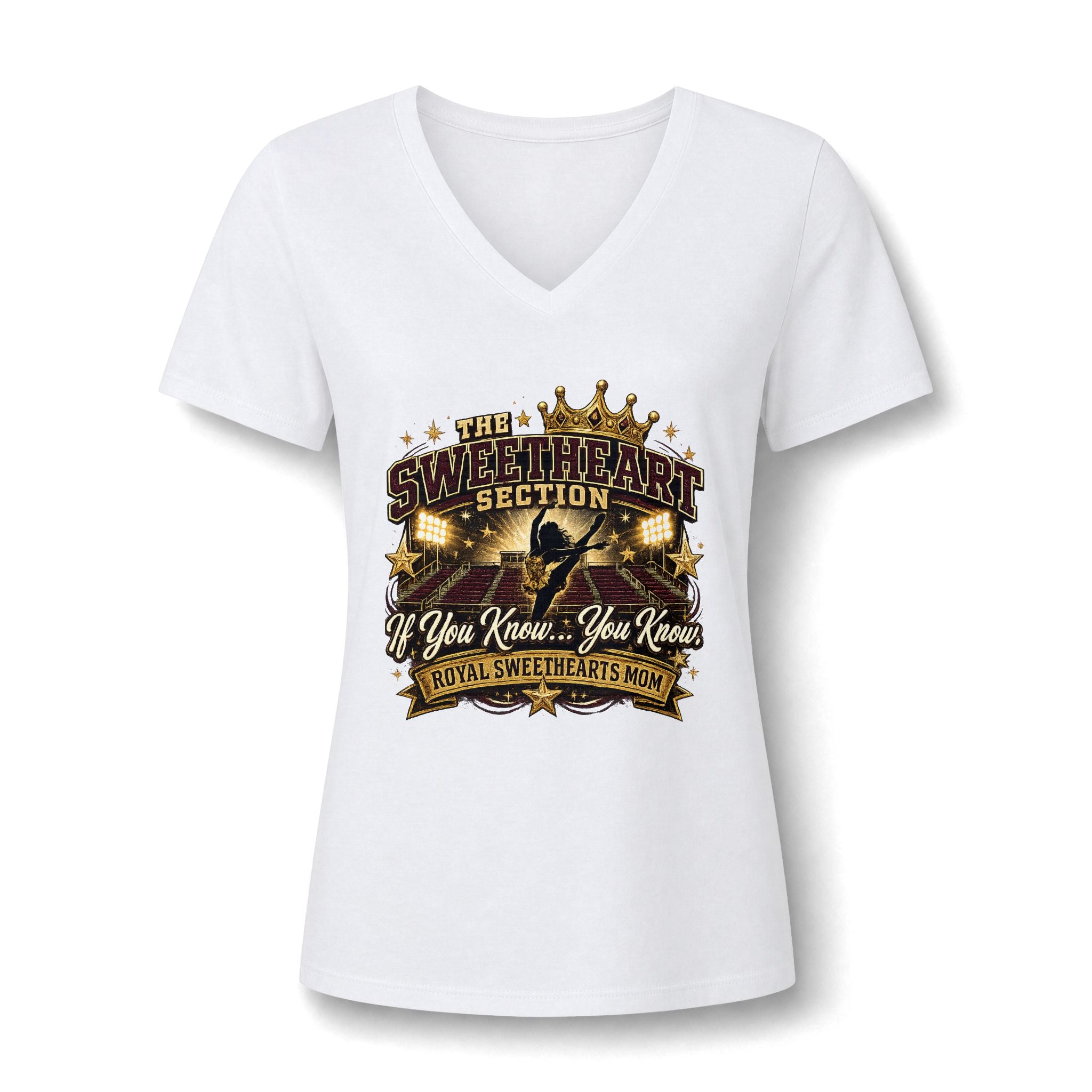 Women's V‑Neck Tee — "The Sweetheart Section: If You Know...You Know" Royal Sweethearts Mom Shirt