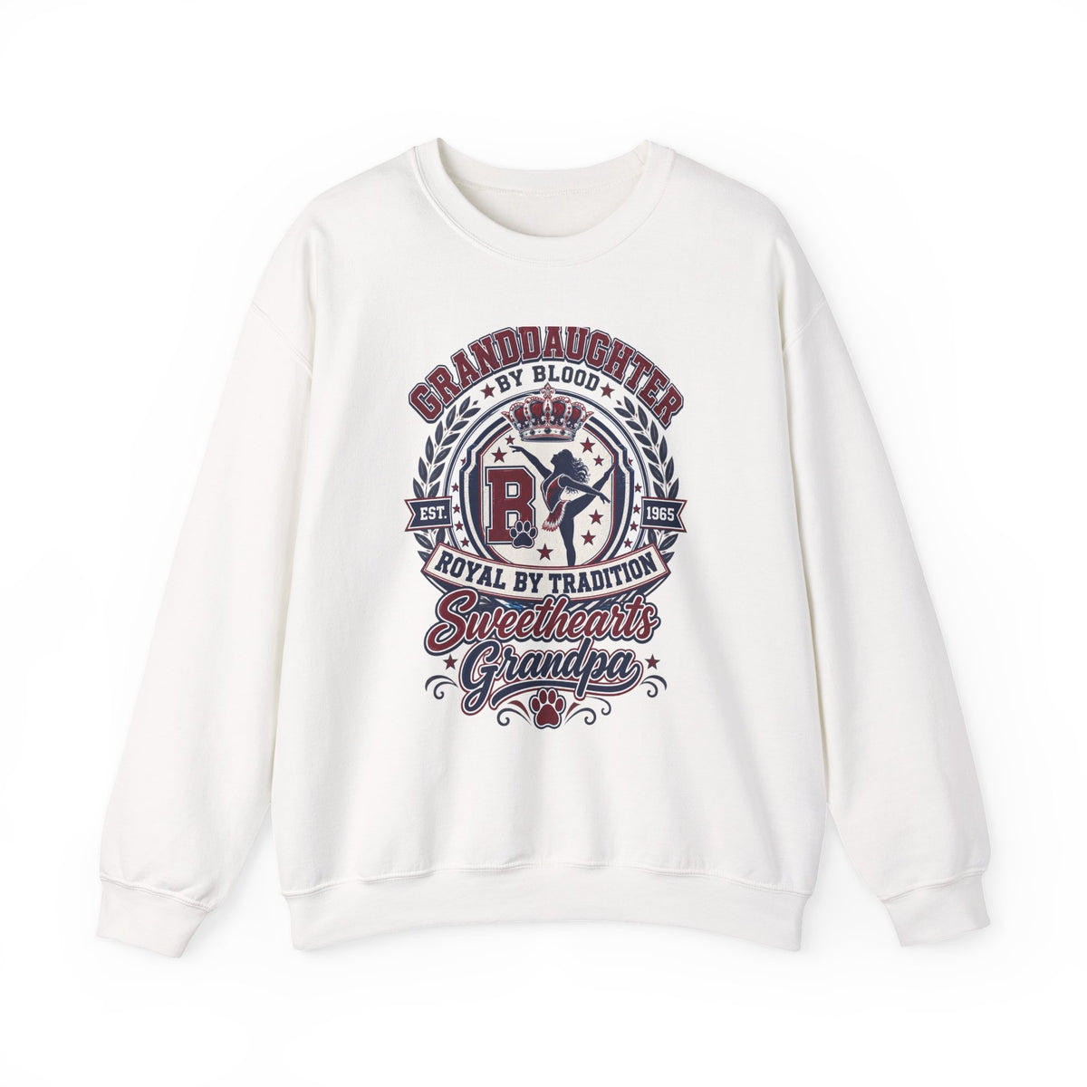 Granddaughter Sweethearts Grandpa Crewneck Sweatshirt - Royal By Tradition Design